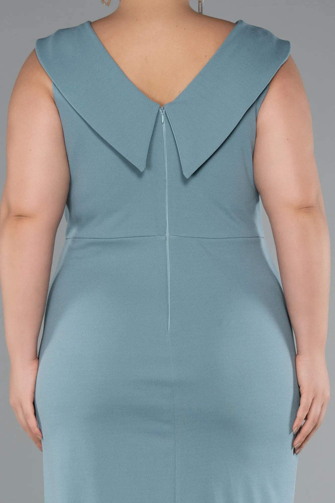 Mint-Midi Plus Size Party Dress ABK2422