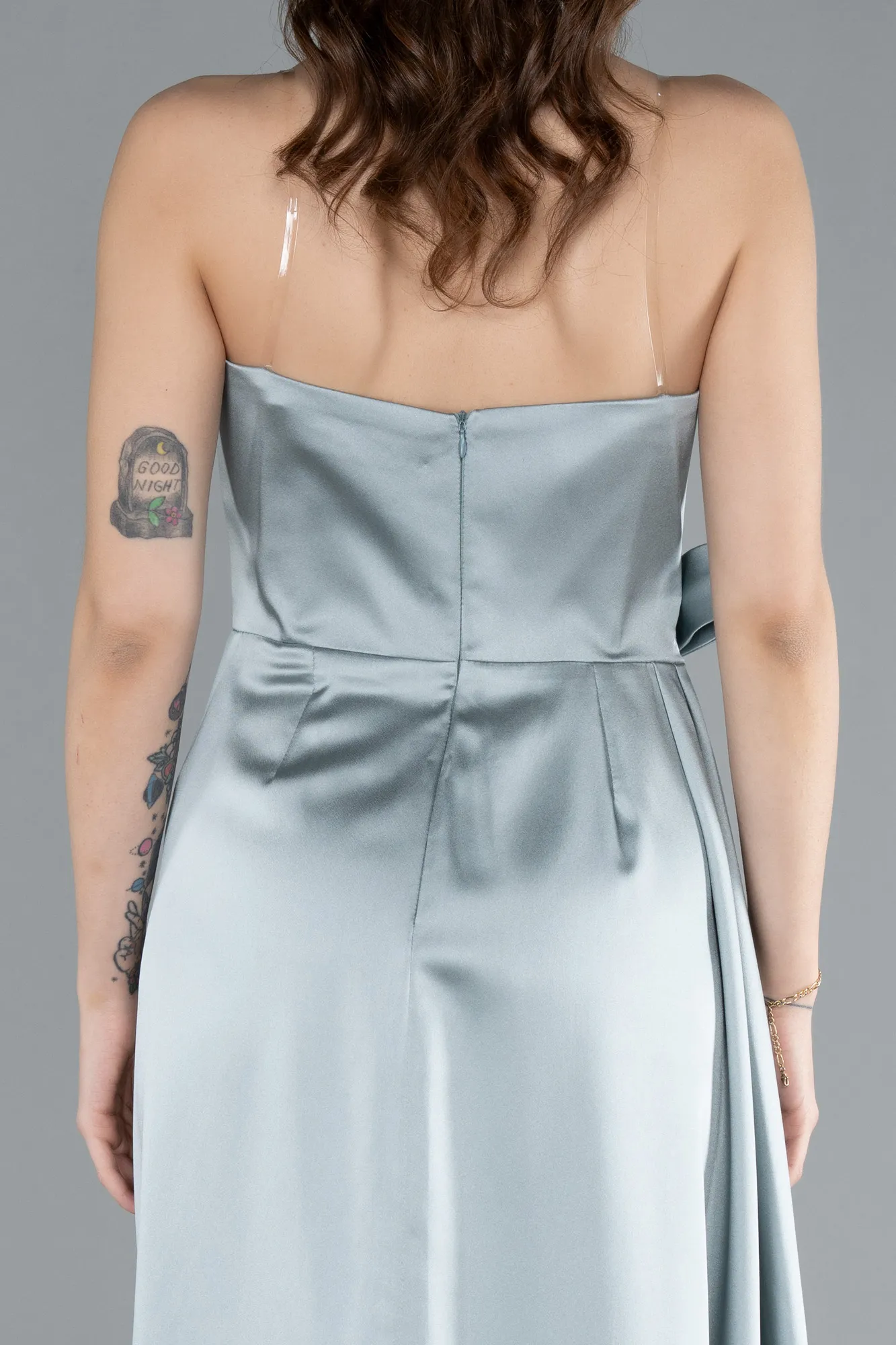 Mint-Midi Satin Prom Gown ABK2265