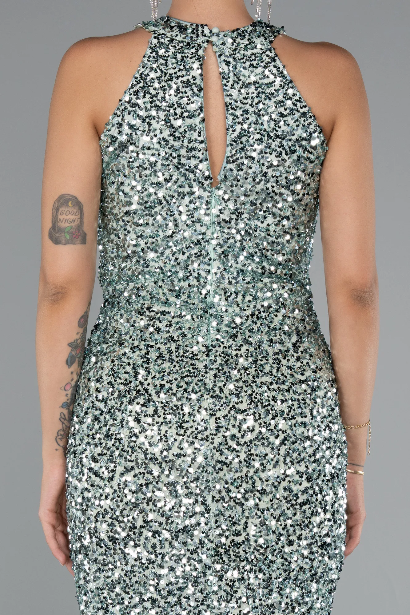 Mint-Midi Scaly Party Dress ABK2386