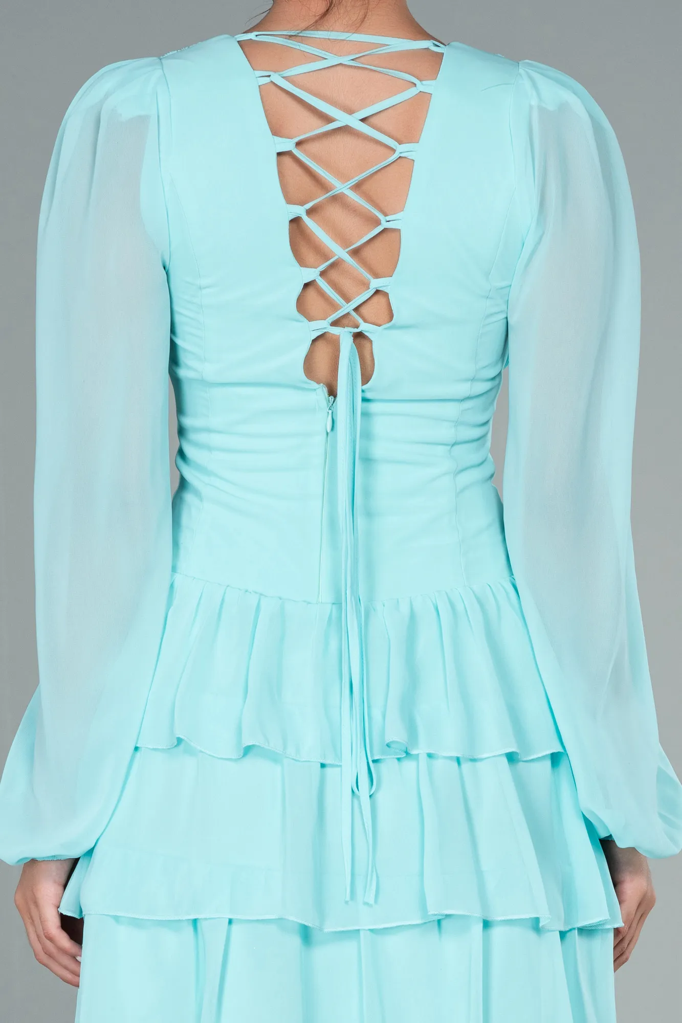 Mint-Mini Chiffon Invitation Dress ABK1899