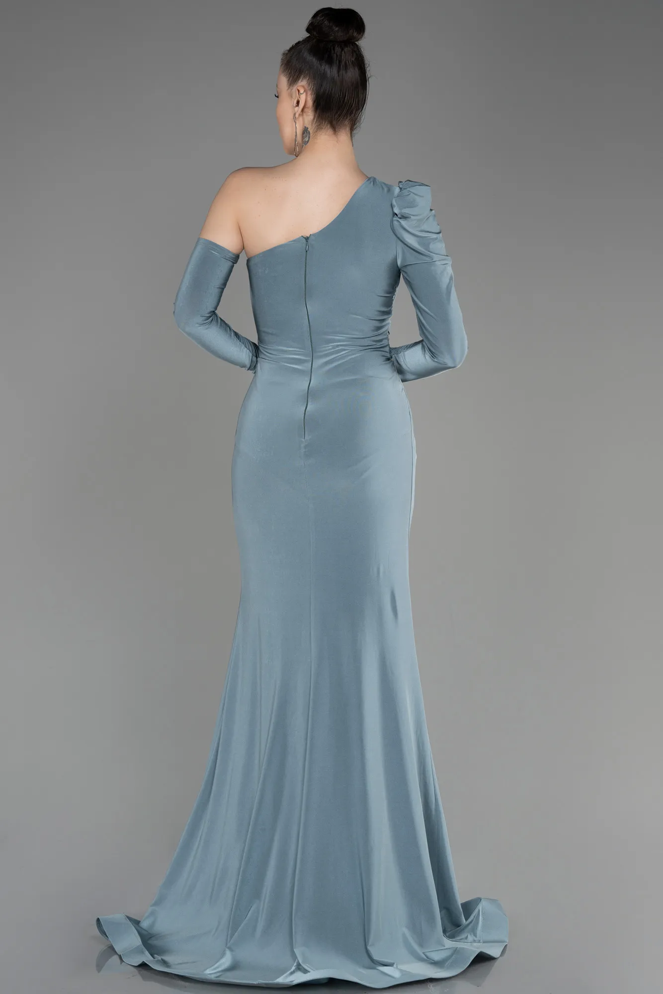 Mint-One Sleeve Long Evening Dress ABU3851