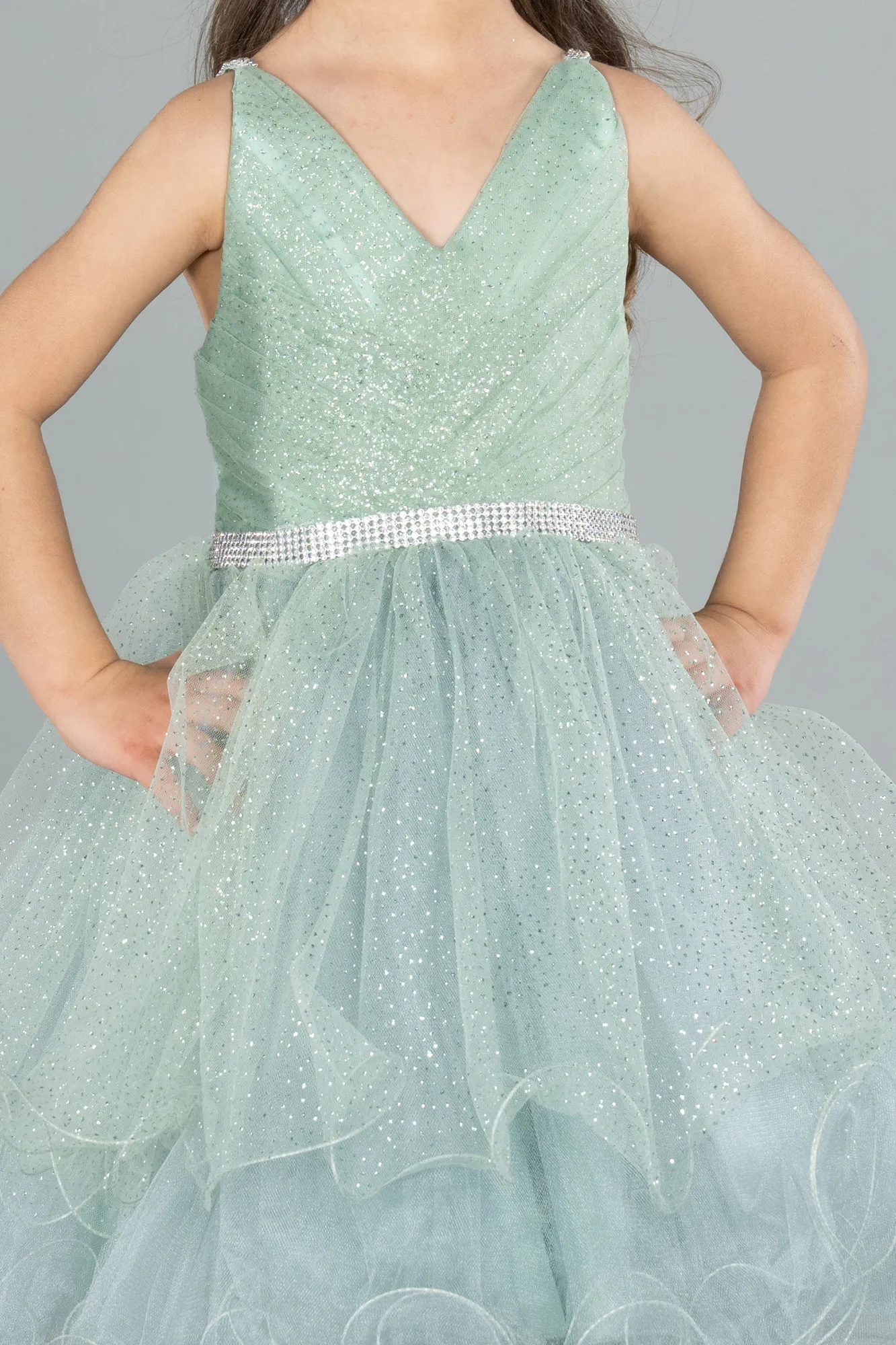 Mint-Short Girl Dress ABK2142