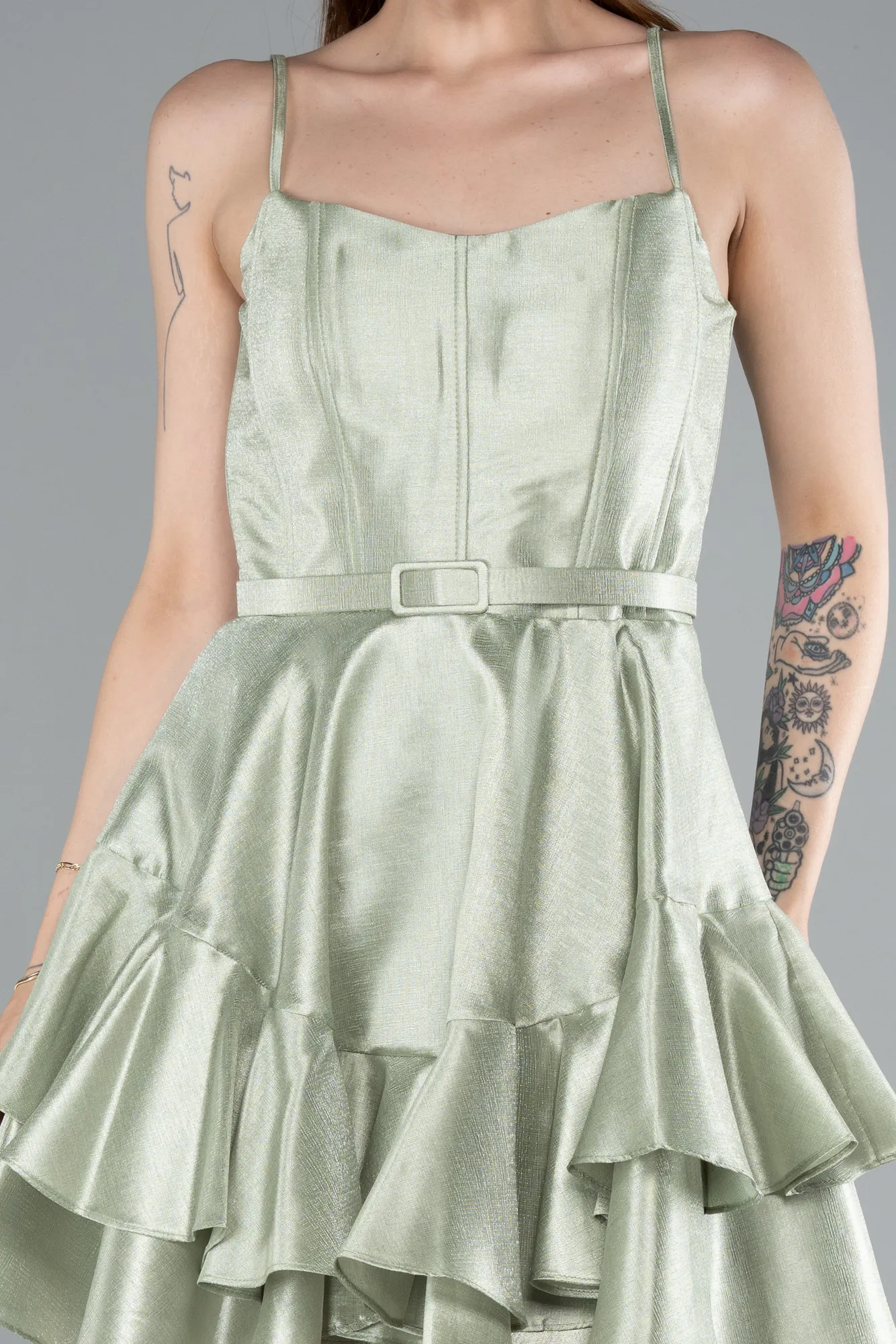 Mint-Short Mermaid Prom Dress ABK2356