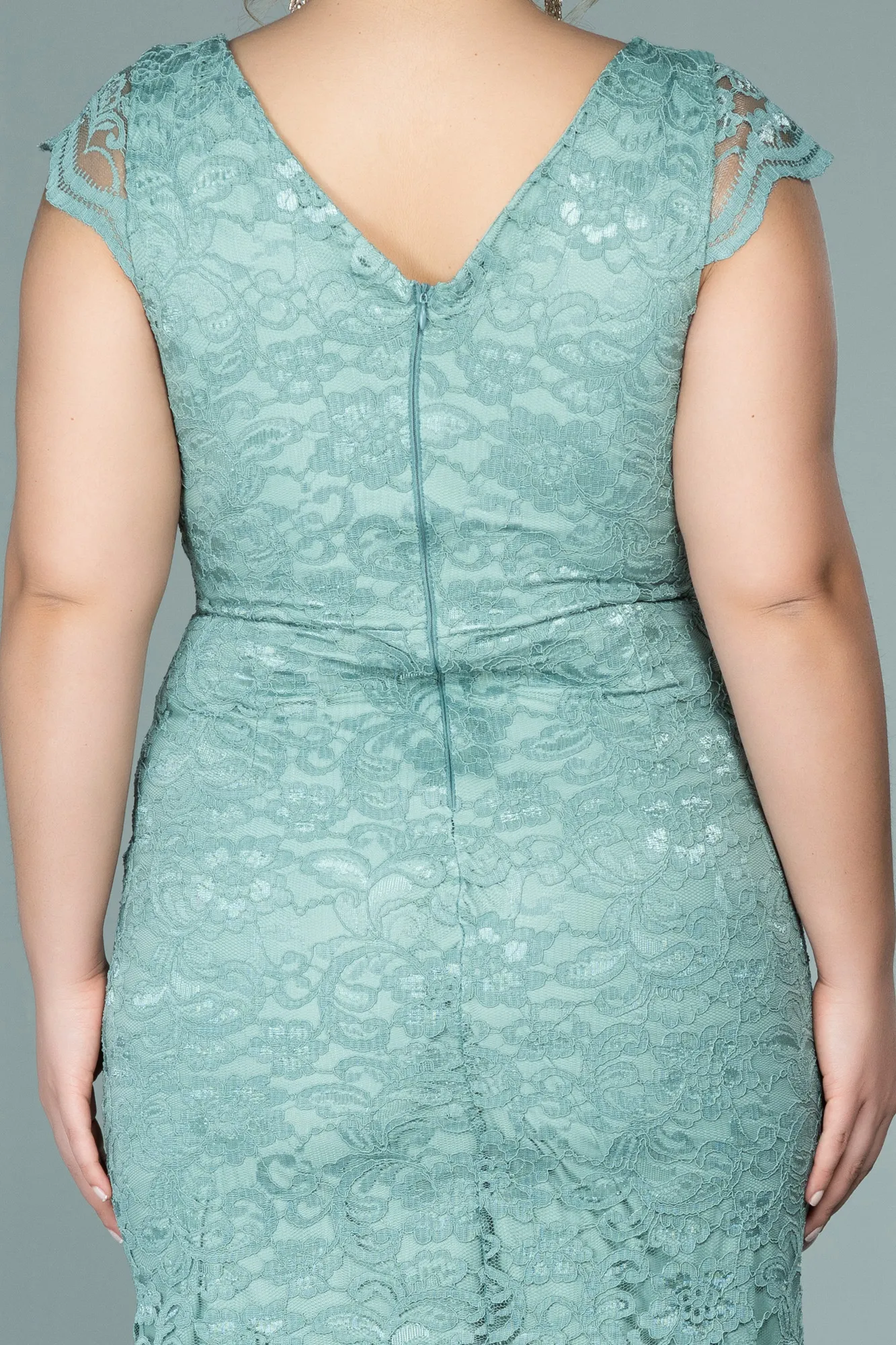 Mint-Short Oversized Evening Dress ABK010