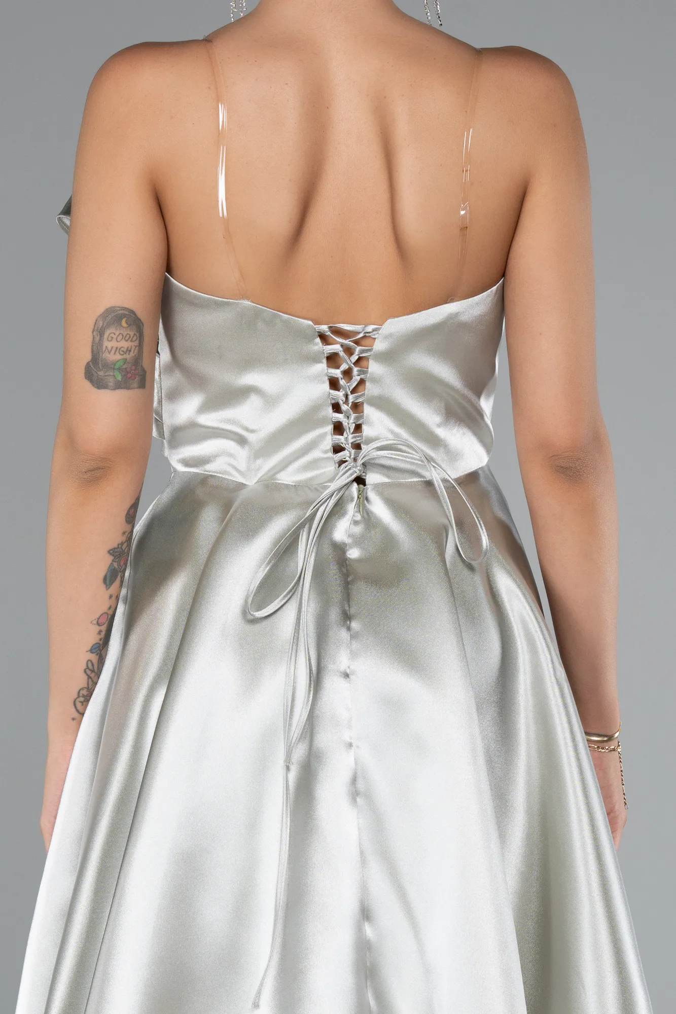 Mint-Short Satin Cocktail Dress ABK2394