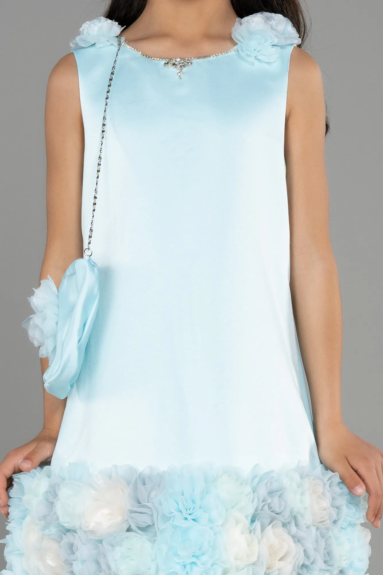 Mint-Short Satin Girl Dress ABK1994