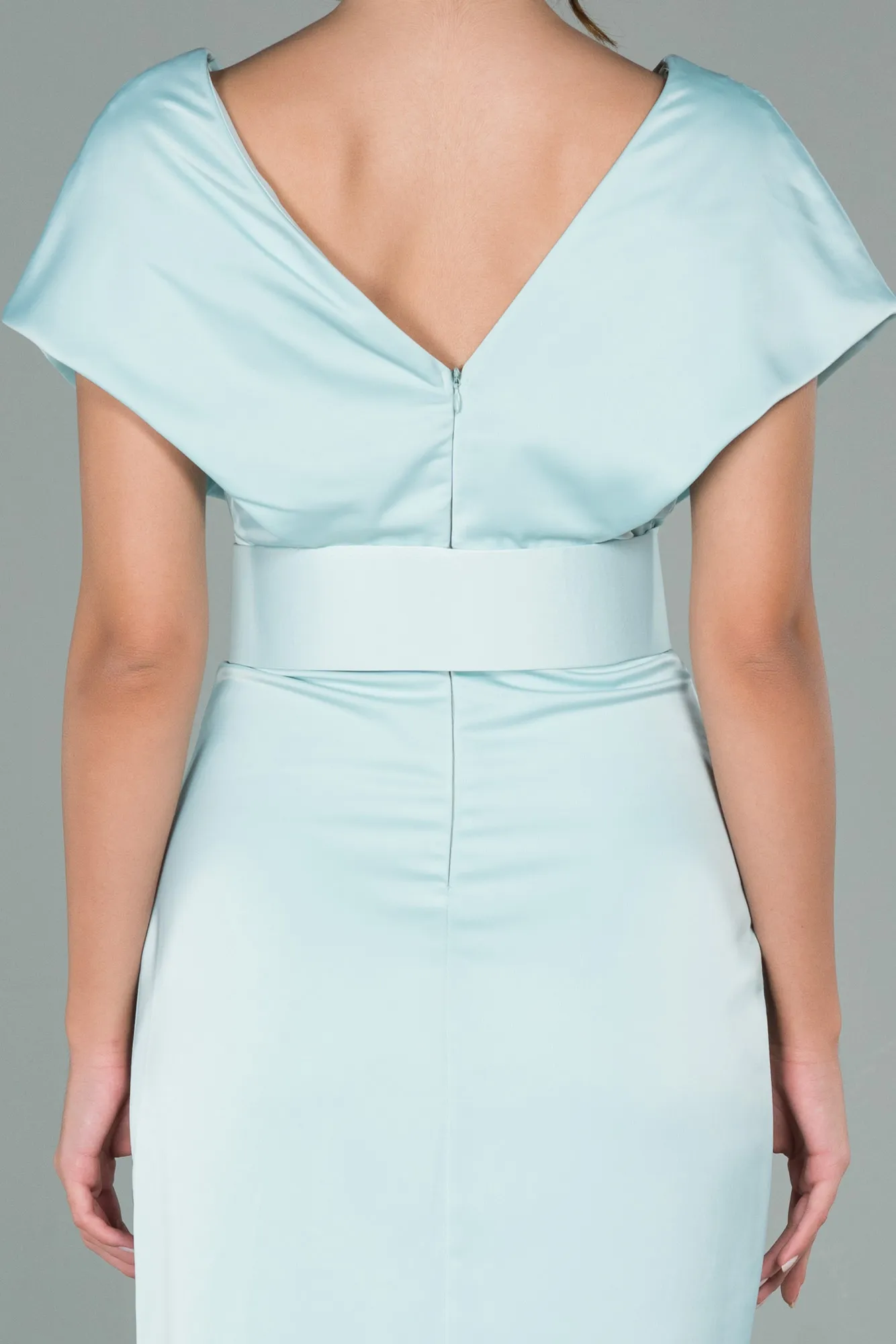Mint-Short Satin Invitation Dress ABK1107