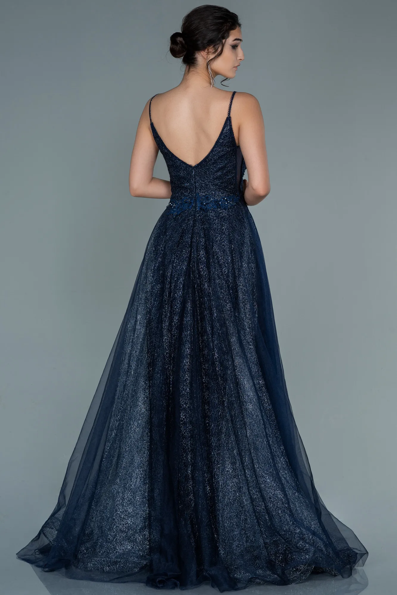 Navy Blue-Long Engagement Dress ABU1442