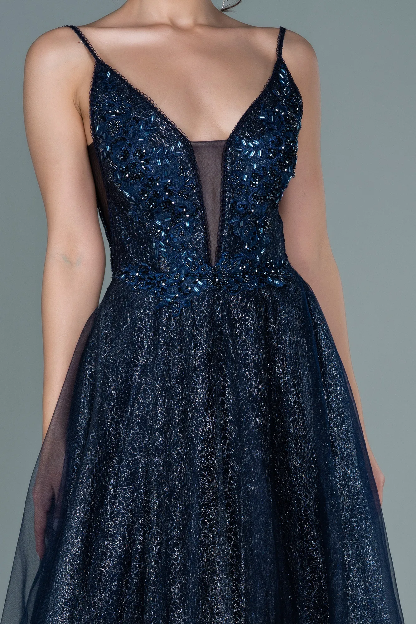 Navy Blue-Long Engagement Dress ABU1442