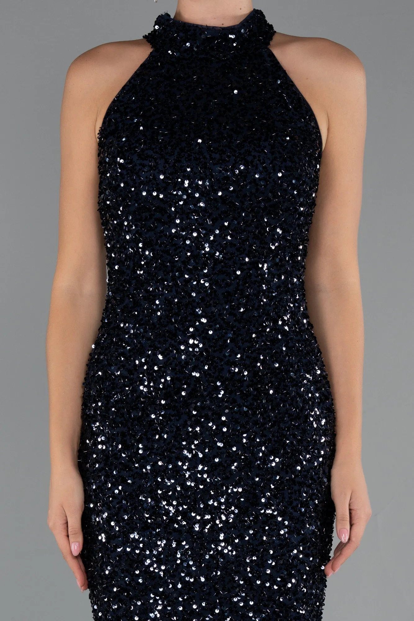 Navy Blue-Long Evening Dress ABK2474