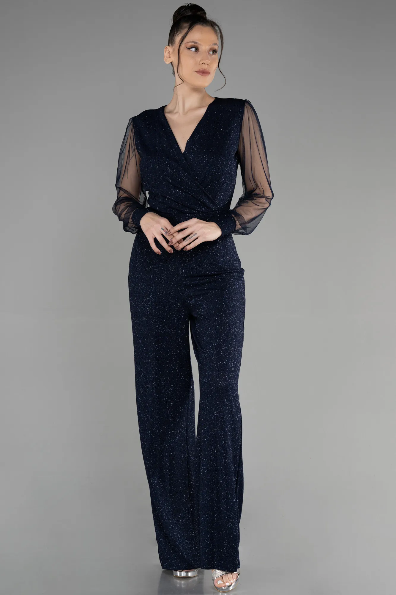 Navy Blue-Long Evening Dress ABT012
