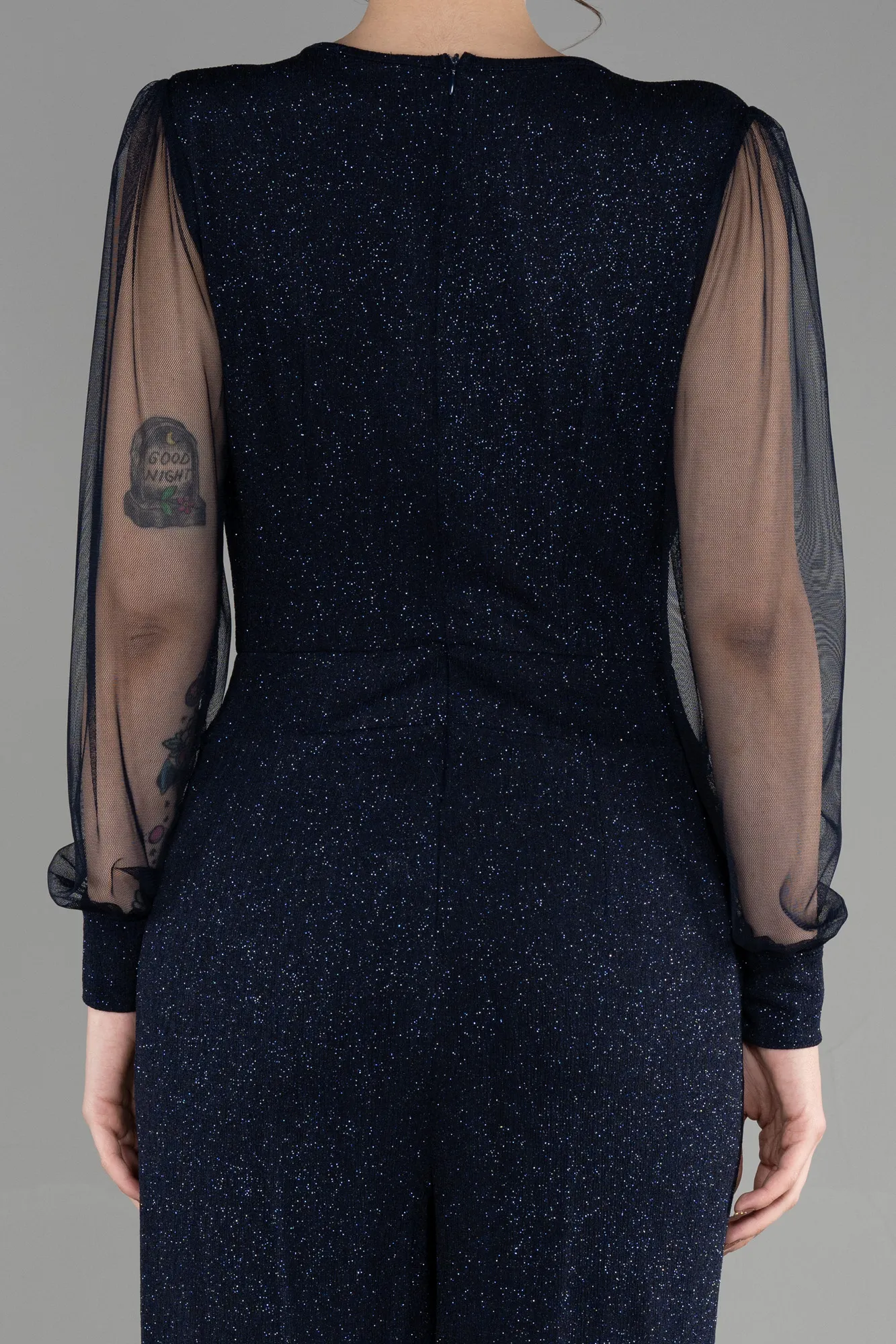 Navy Blue-Long Evening Dress ABT012