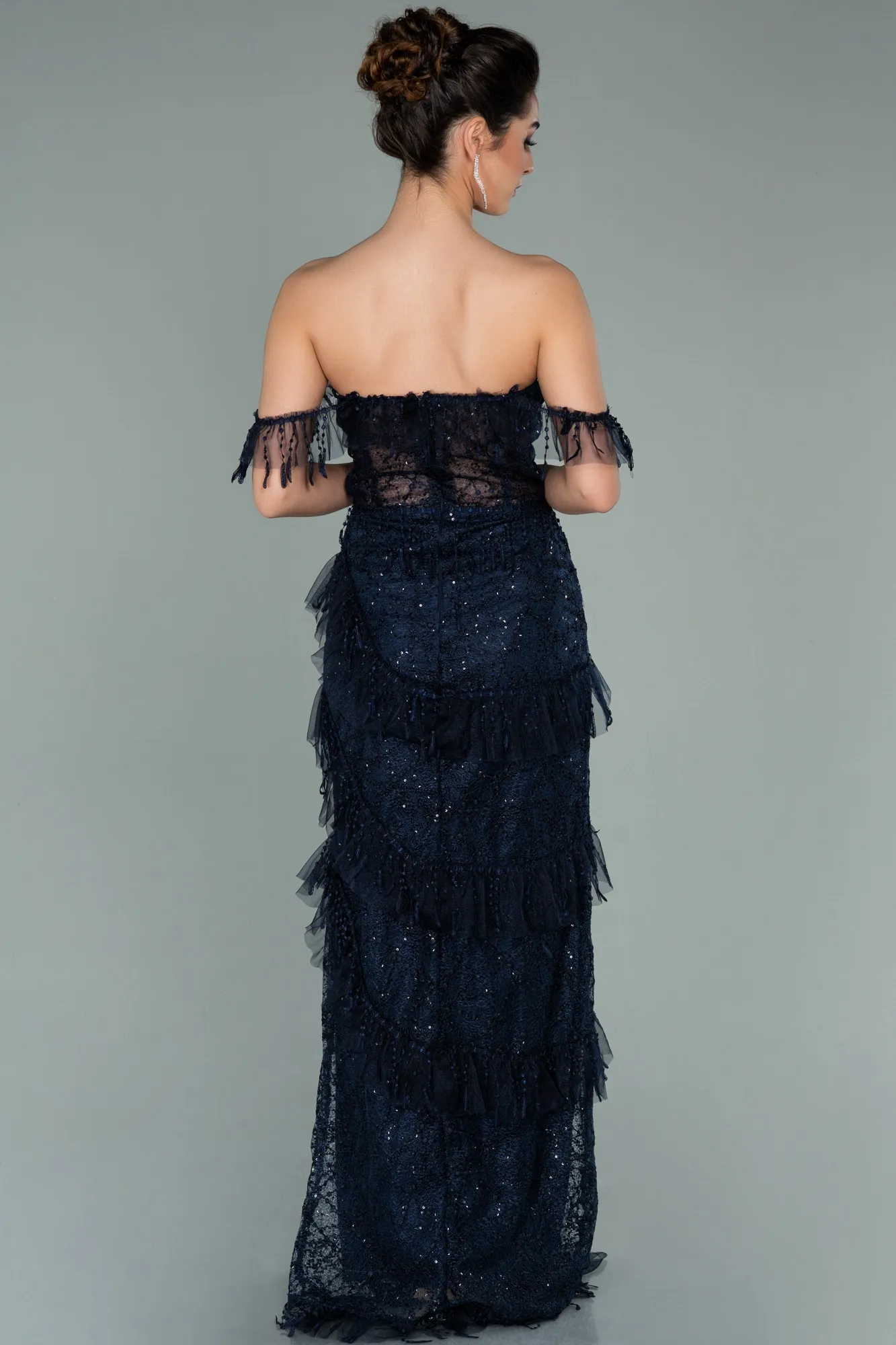 Navy Blue-Long Evening Dress ABU1596