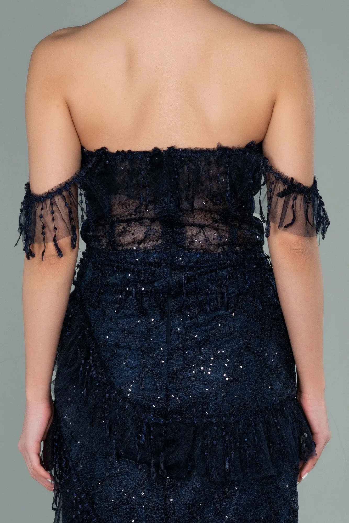 Navy Blue-Long Evening Dress ABU1596