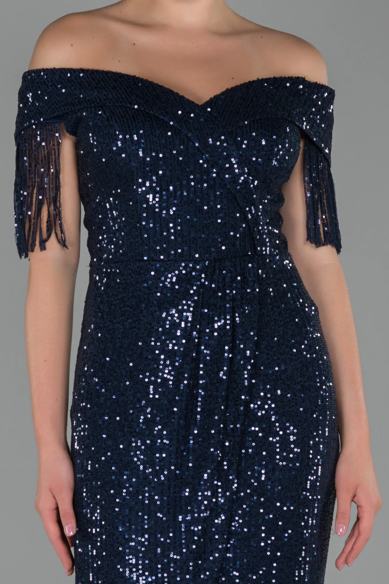 Navy Blue-Long Evening Dress ABU1744