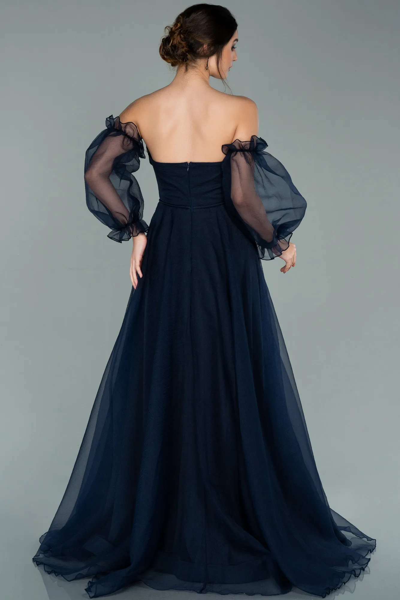 Navy Blue-Long Evening Dress ABU2076