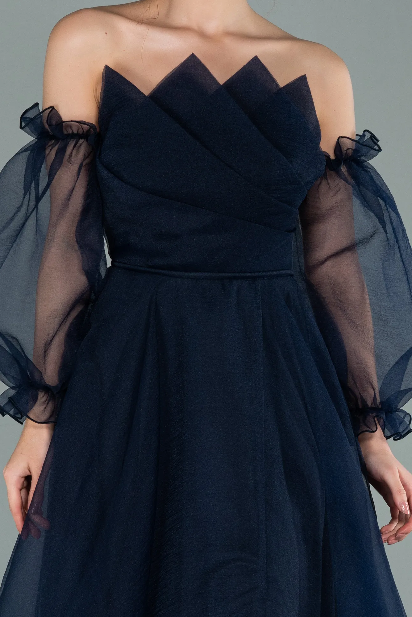 Navy Blue-Long Evening Dress ABU2076