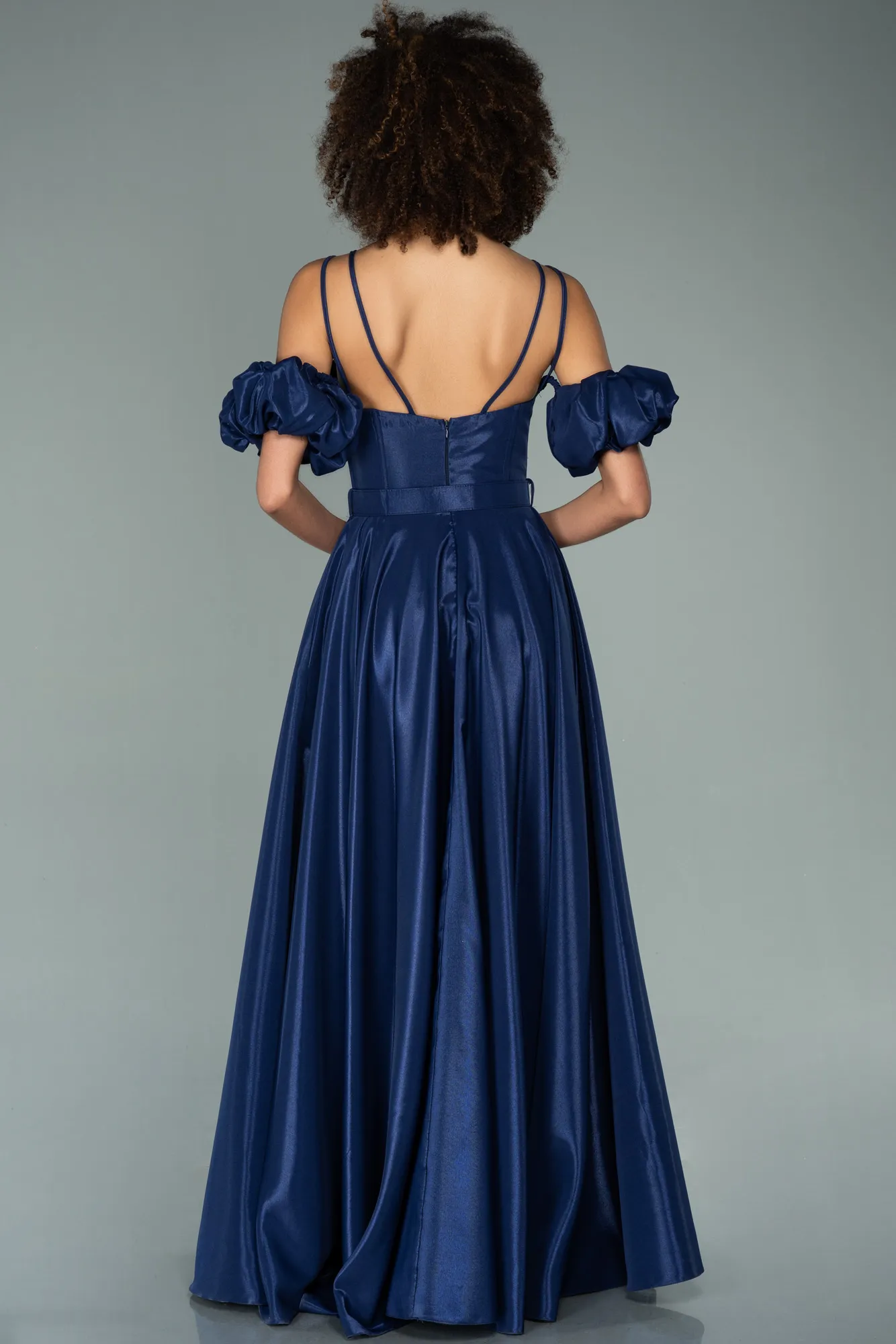 Navy Blue-Long Evening Dress ABU2145
