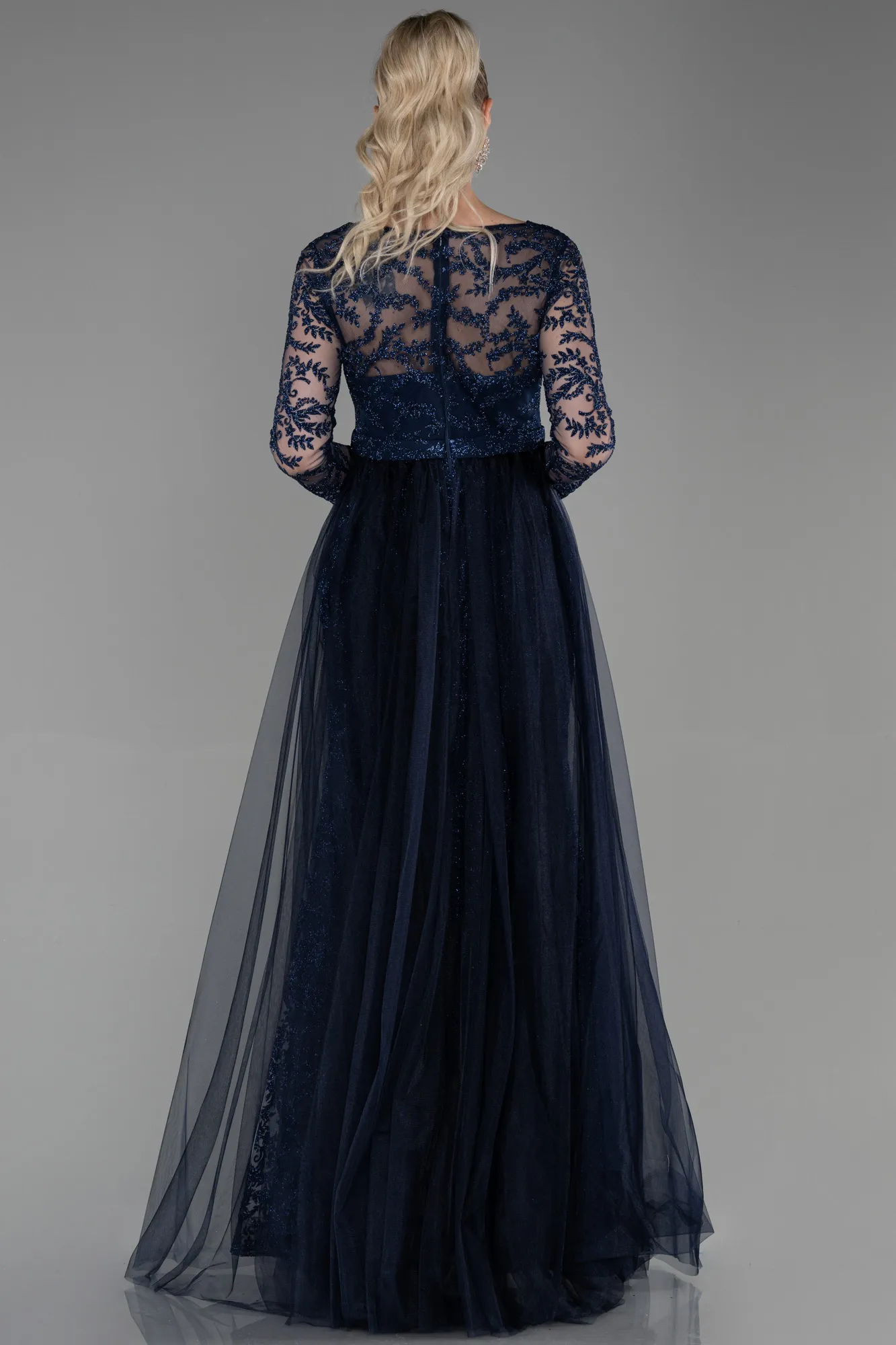 Navy Blue-Long Evening Dress ABU2237