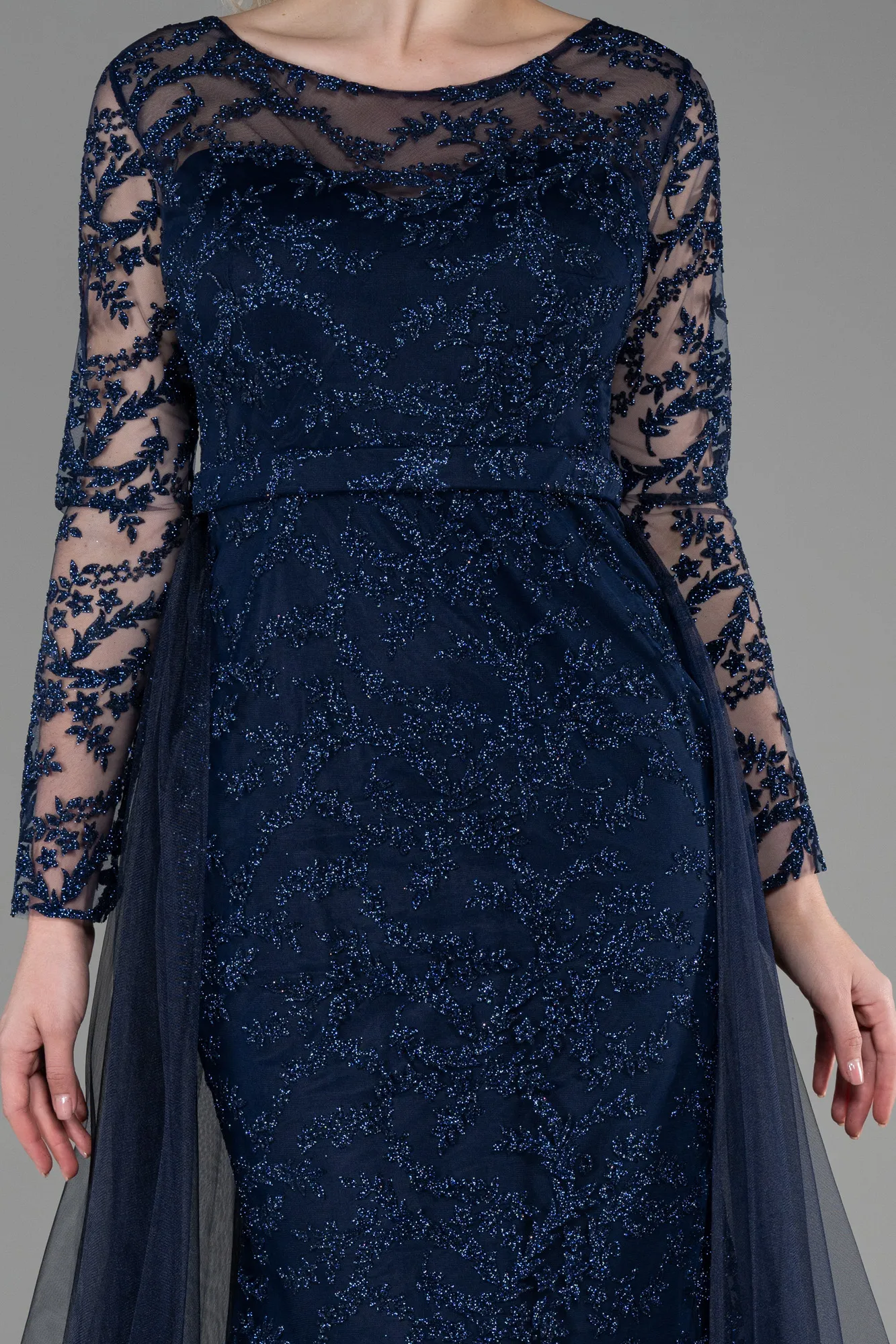 Navy Blue-Long Evening Dress ABU2237
