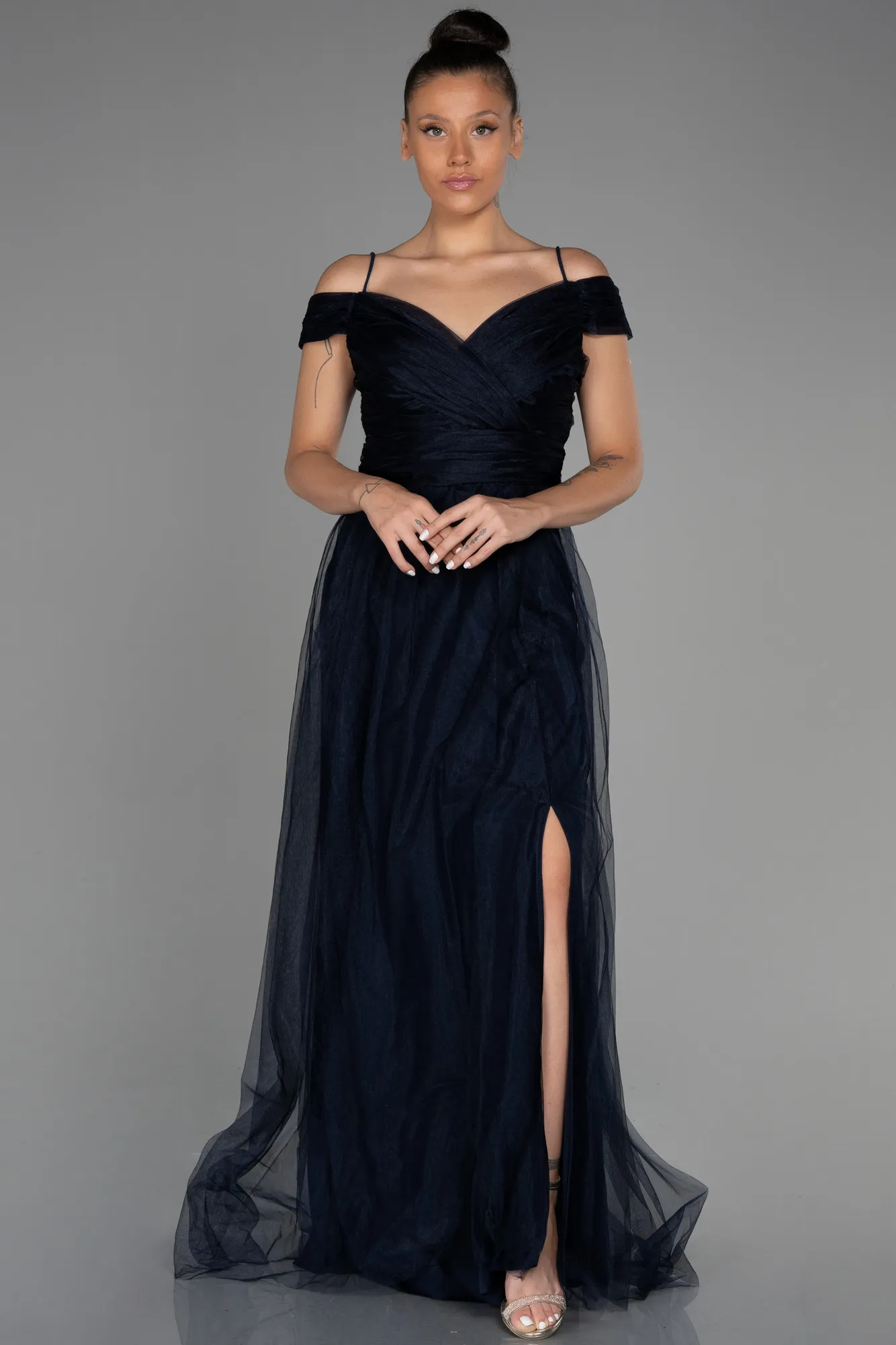 Navy Blue-Long Evening Dress ABU2336