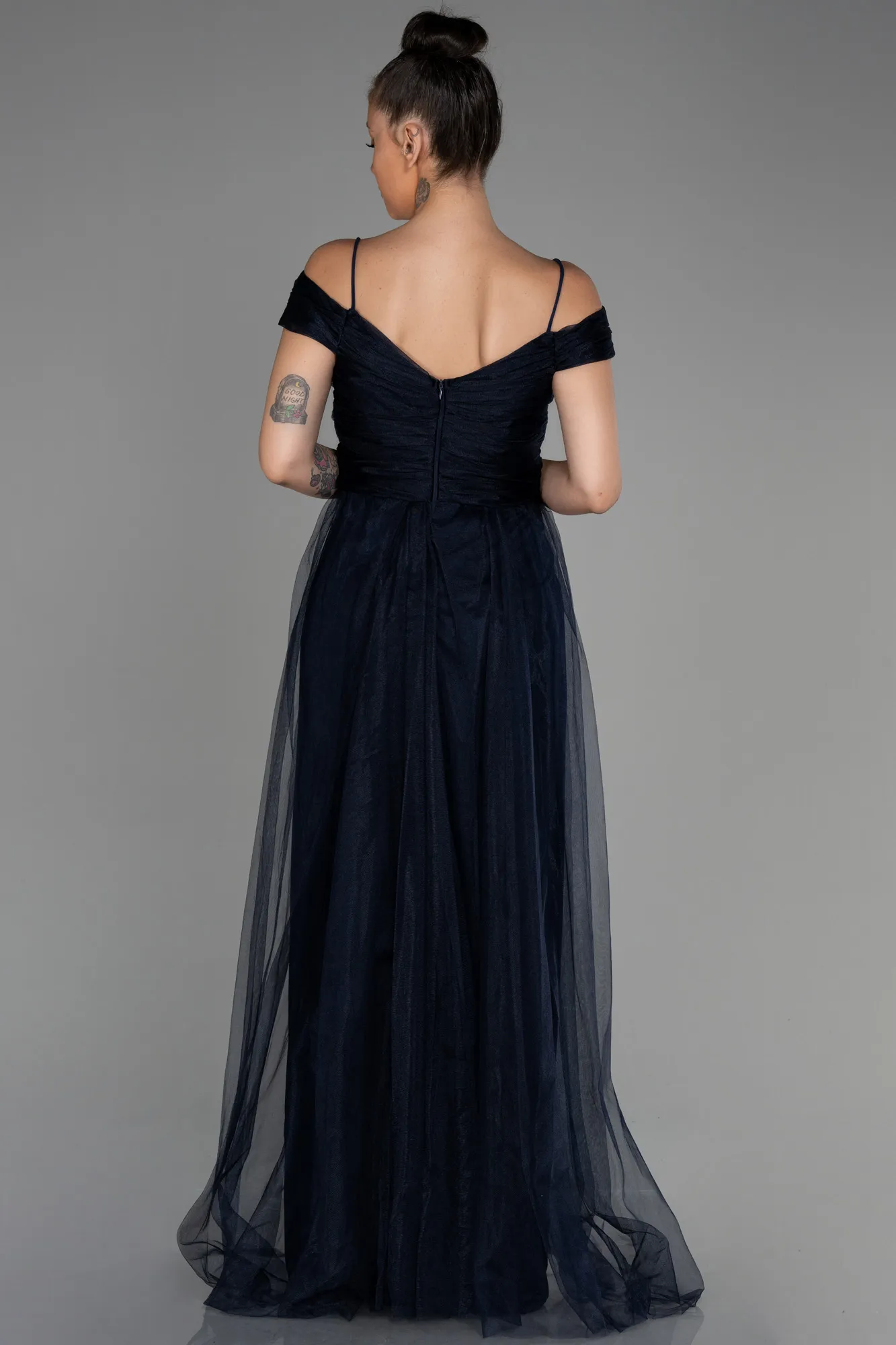 Navy Blue-Long Evening Dress ABU2336