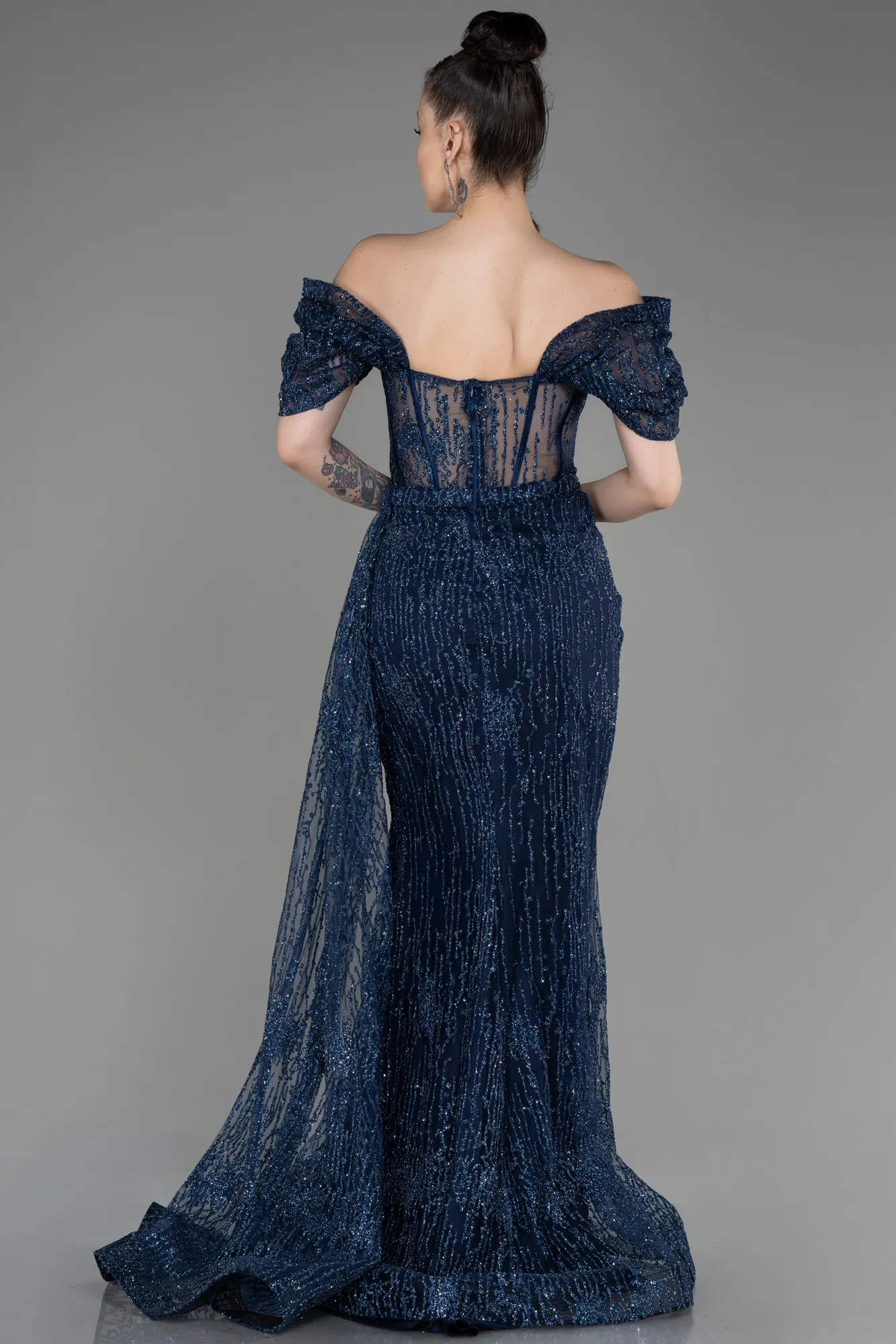 Navy Blue-Long Evening Dress ABU2706