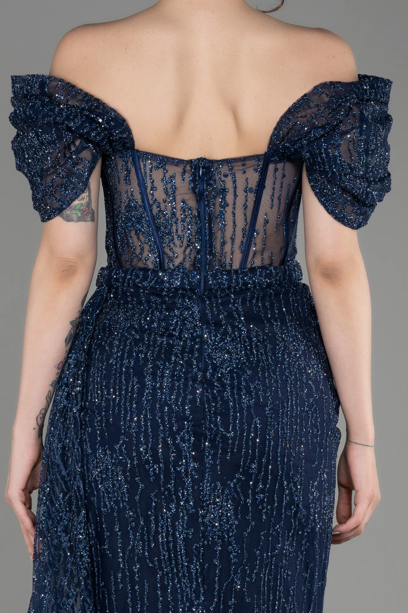Navy Blue-Long Evening Dress ABU2706