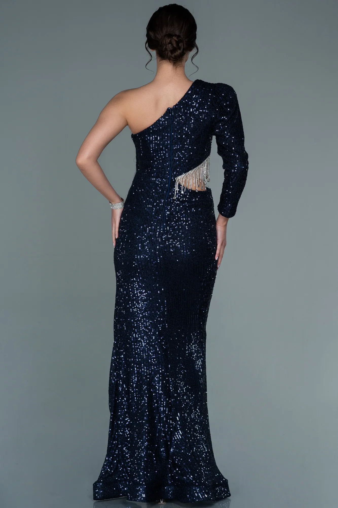 Navy Blue-Long Evening Dress ABU2749
