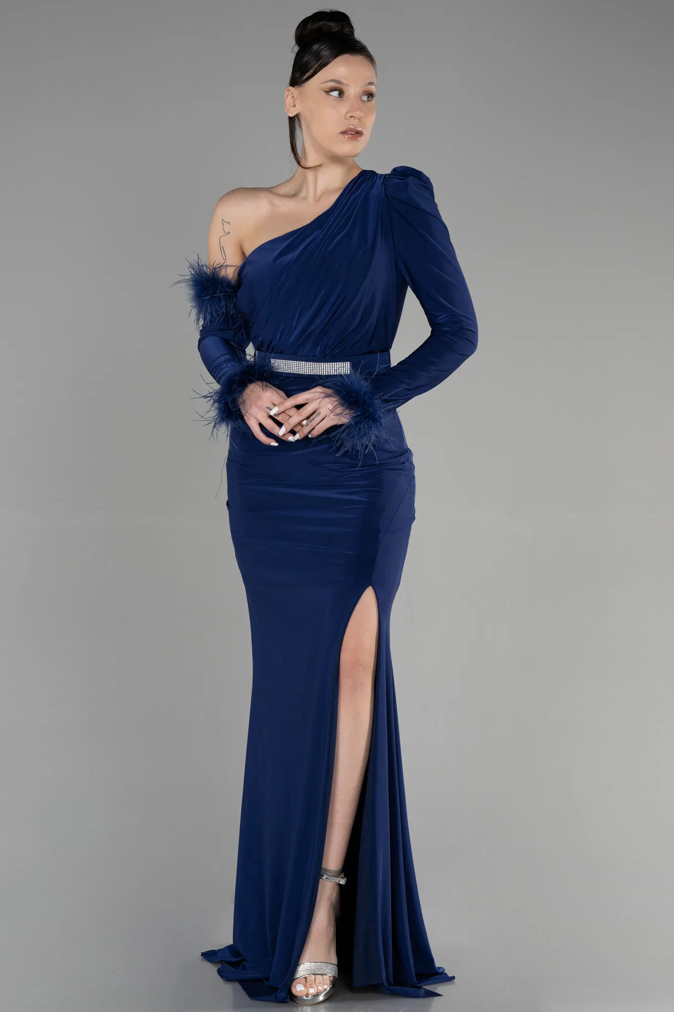 Navy Blue-Long Evening Dress ABU2842