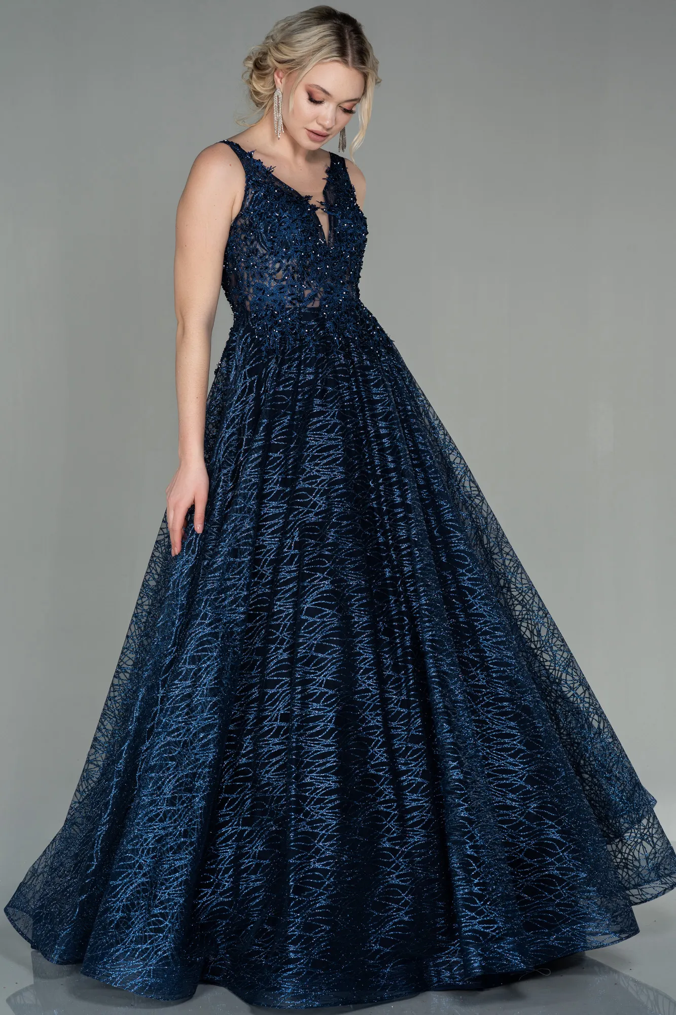 Navy Blue-Long Evening Dress ABU2880