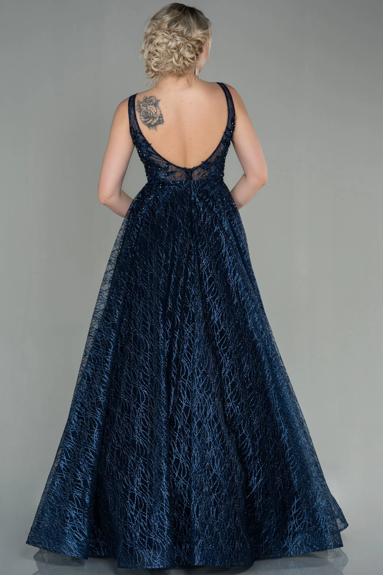 Navy Blue-Long Evening Dress ABU2880