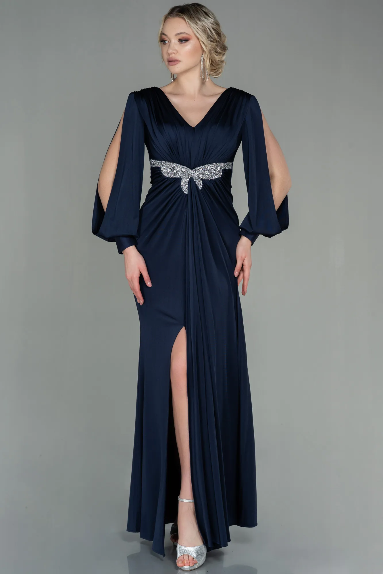 Navy Blue-Long Evening Dress ABU2901