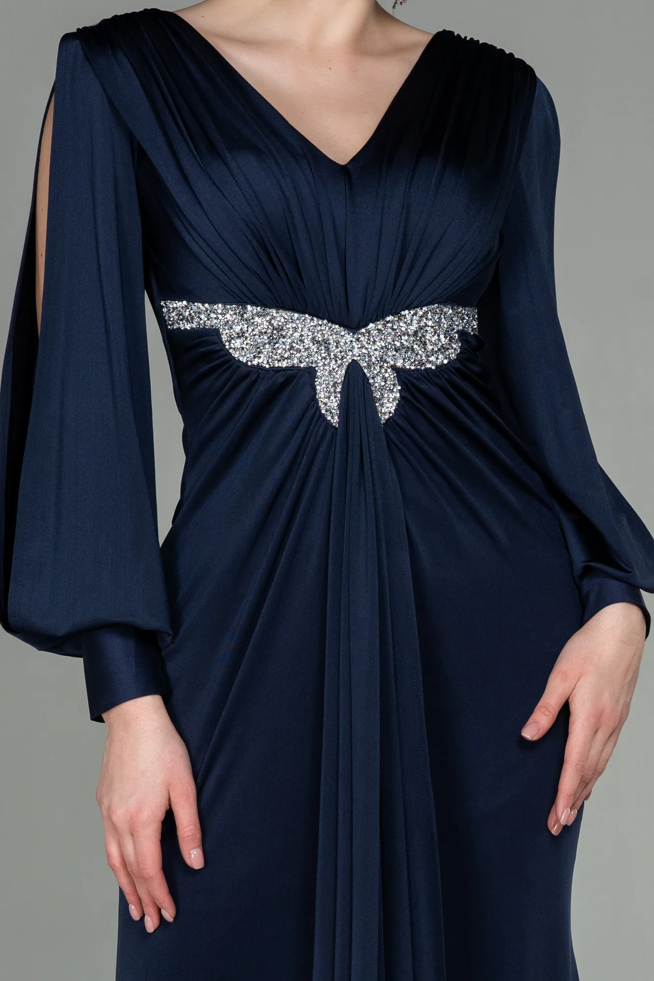 Navy Blue-Long Evening Dress ABU2901