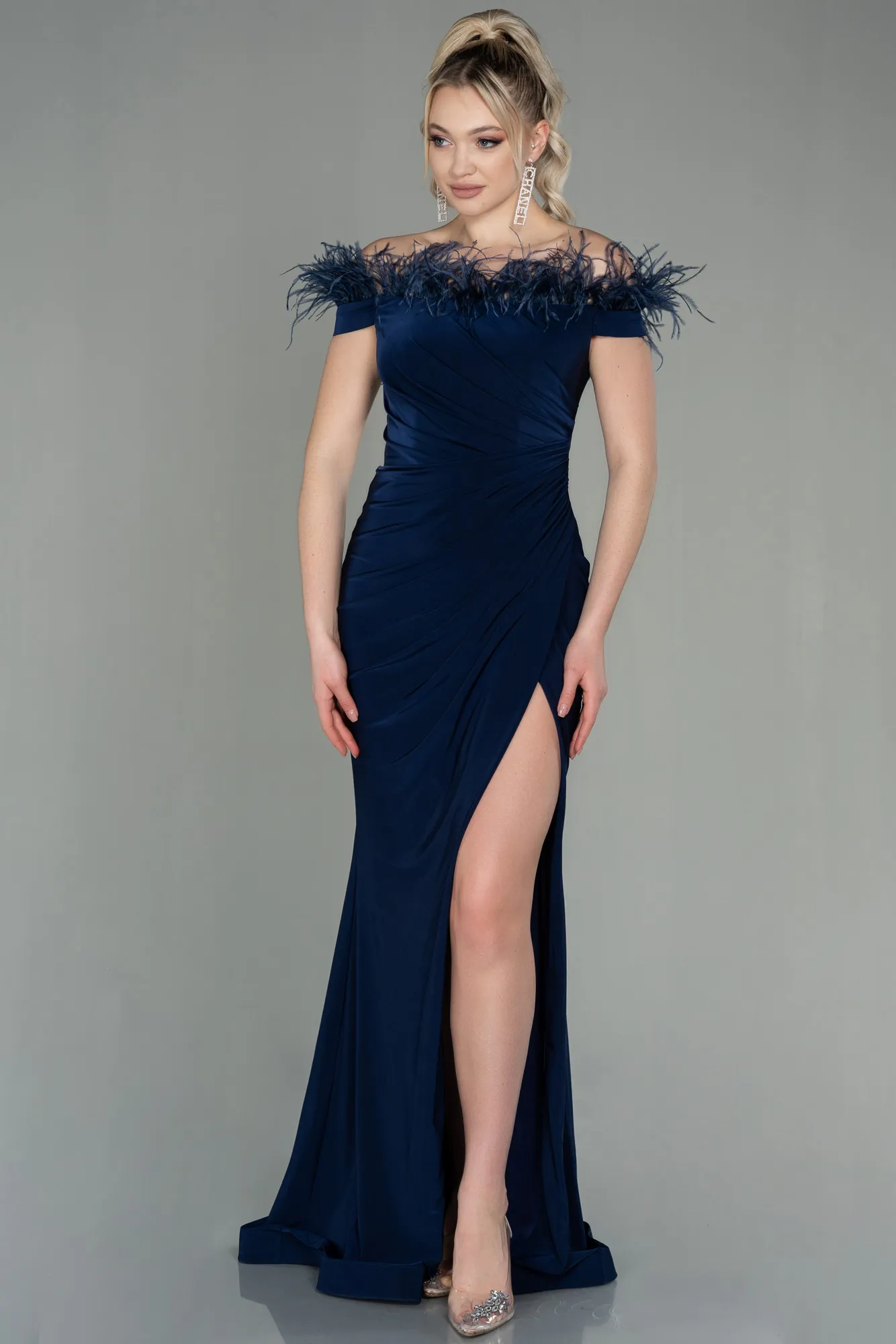 Navy Blue-Long Evening Dress ABU2906