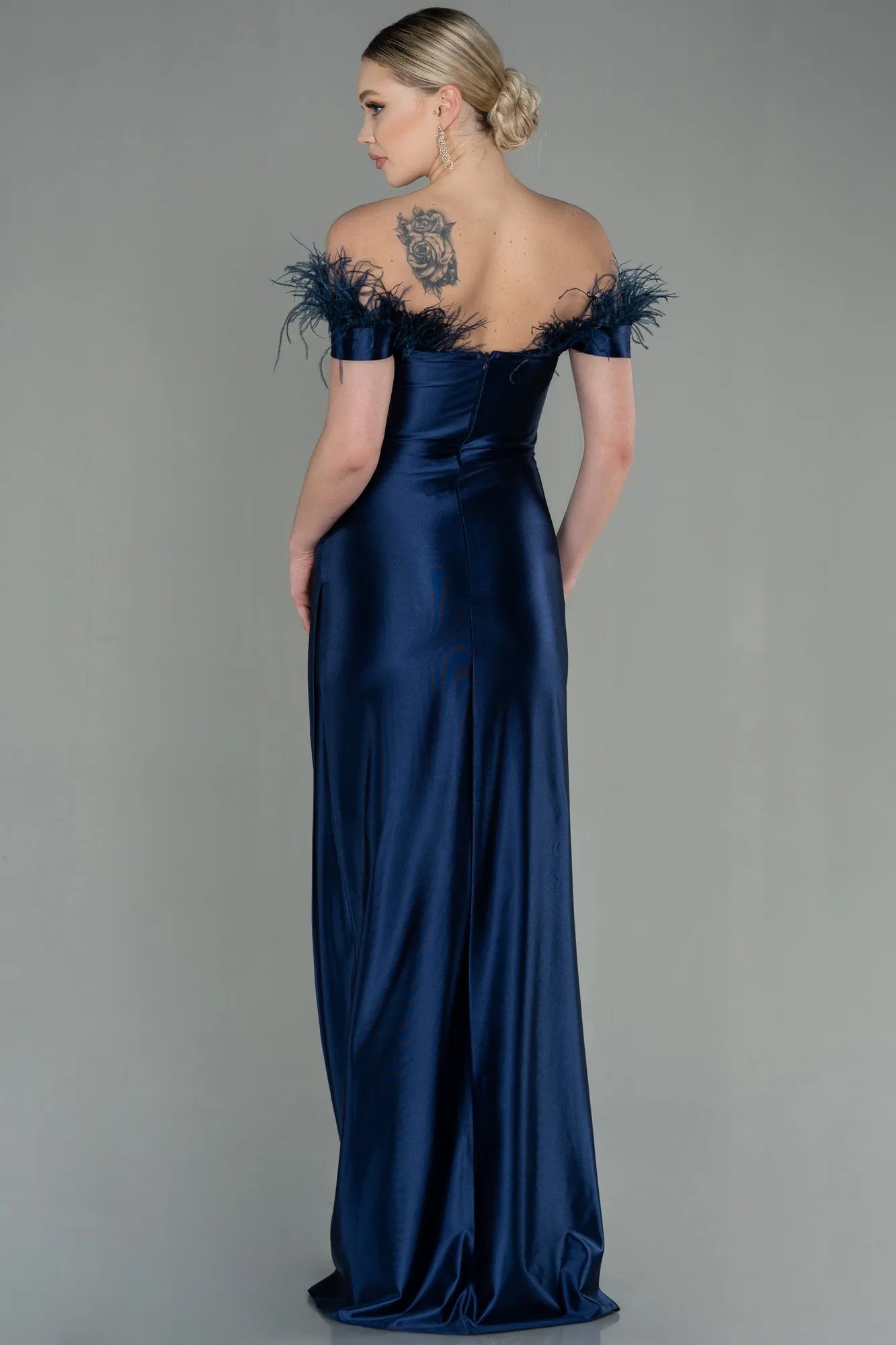 Navy Blue-Long Evening Dress ABU2957