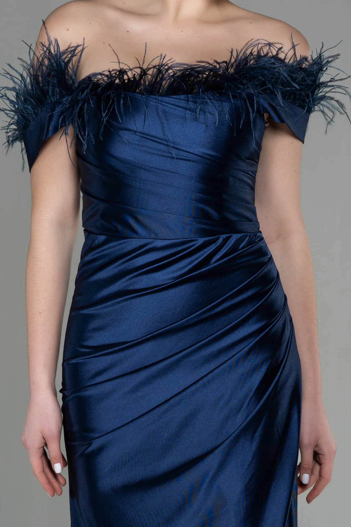 Navy Blue-Long Evening Dress ABU2957