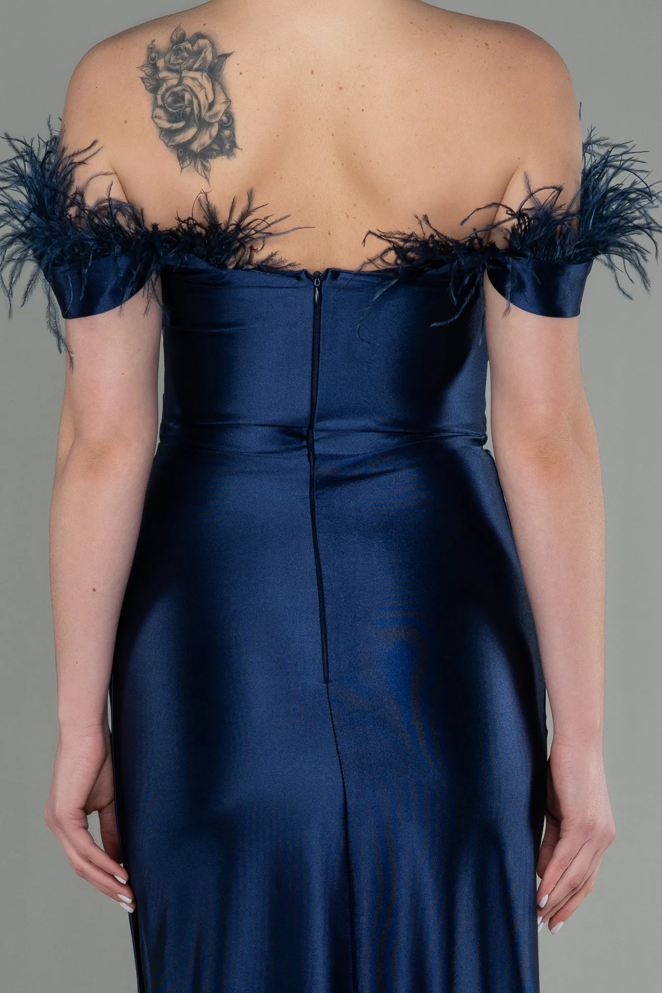 Navy Blue-Long Evening Dress ABU2957