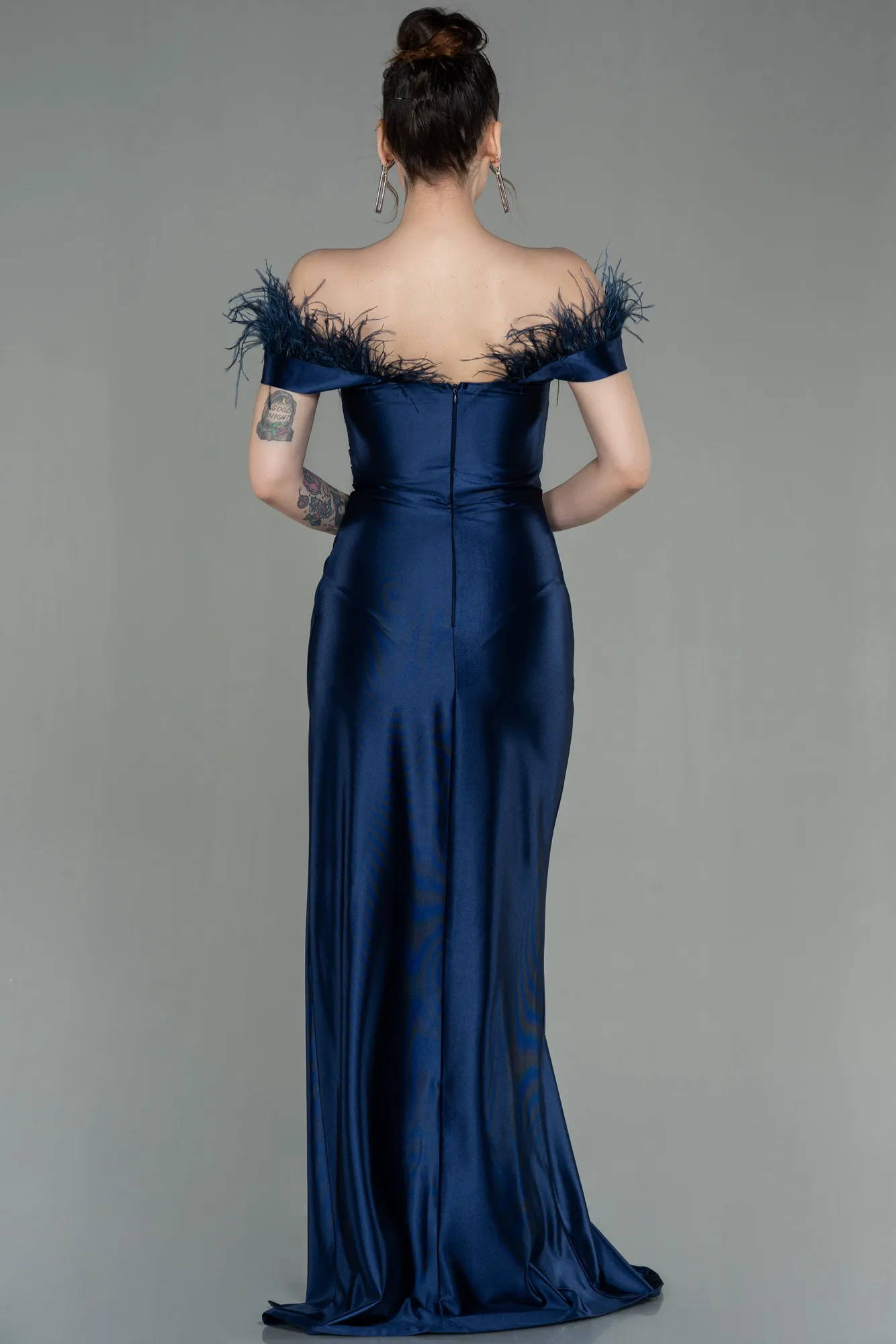 Navy Blue-Long Evening Dress ABU2957