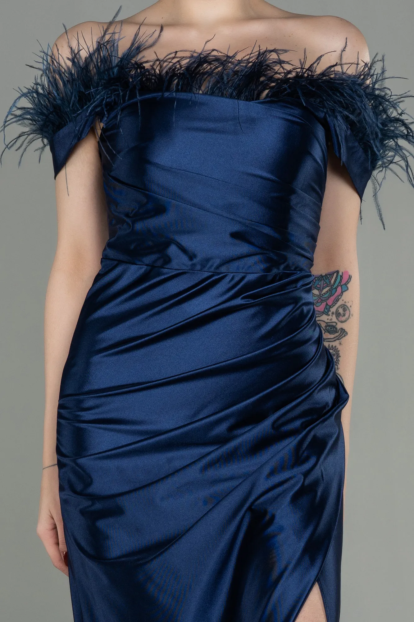 Navy Blue-Long Evening Dress ABU2957