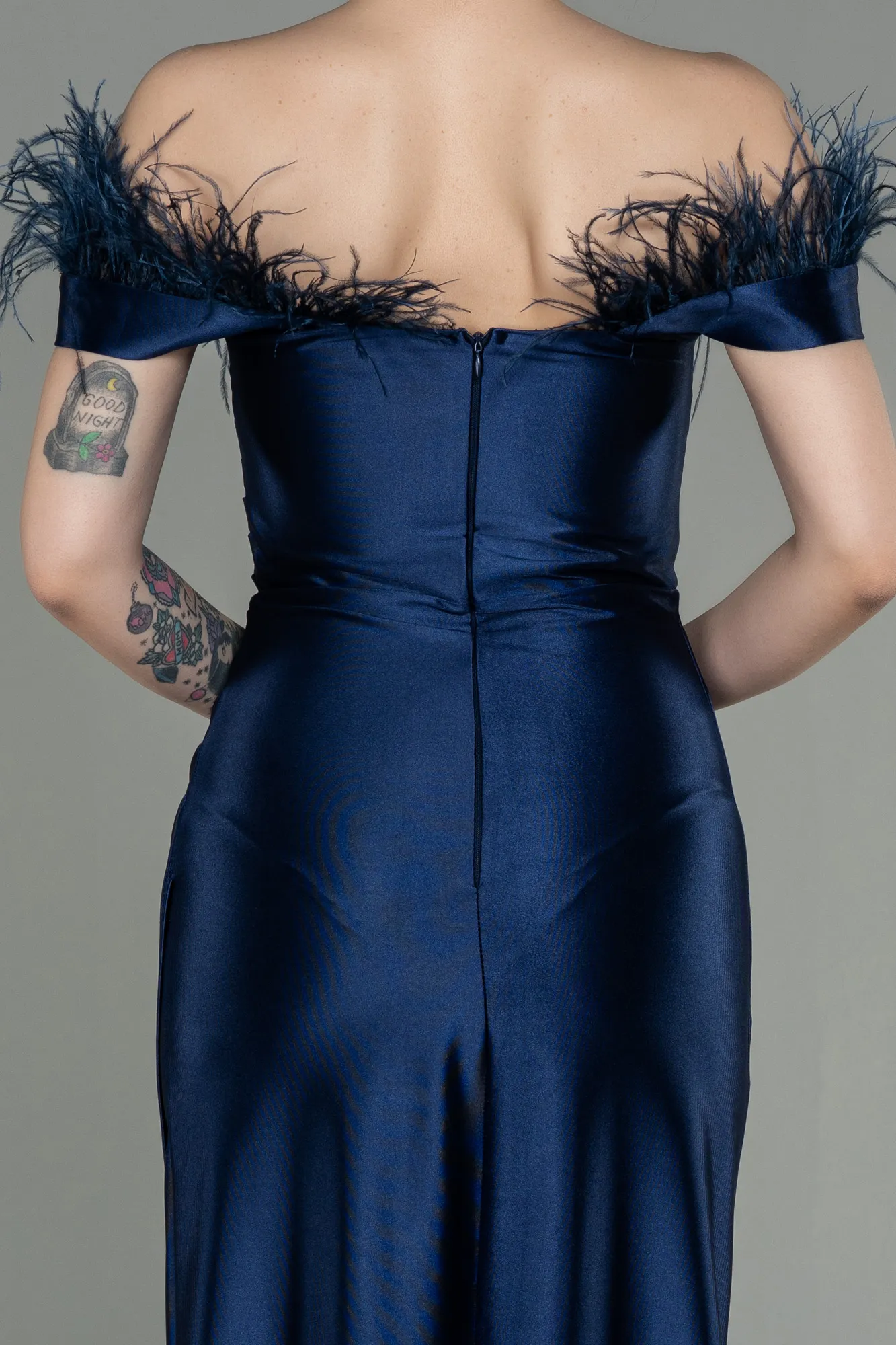 Navy Blue-Long Evening Dress ABU2957