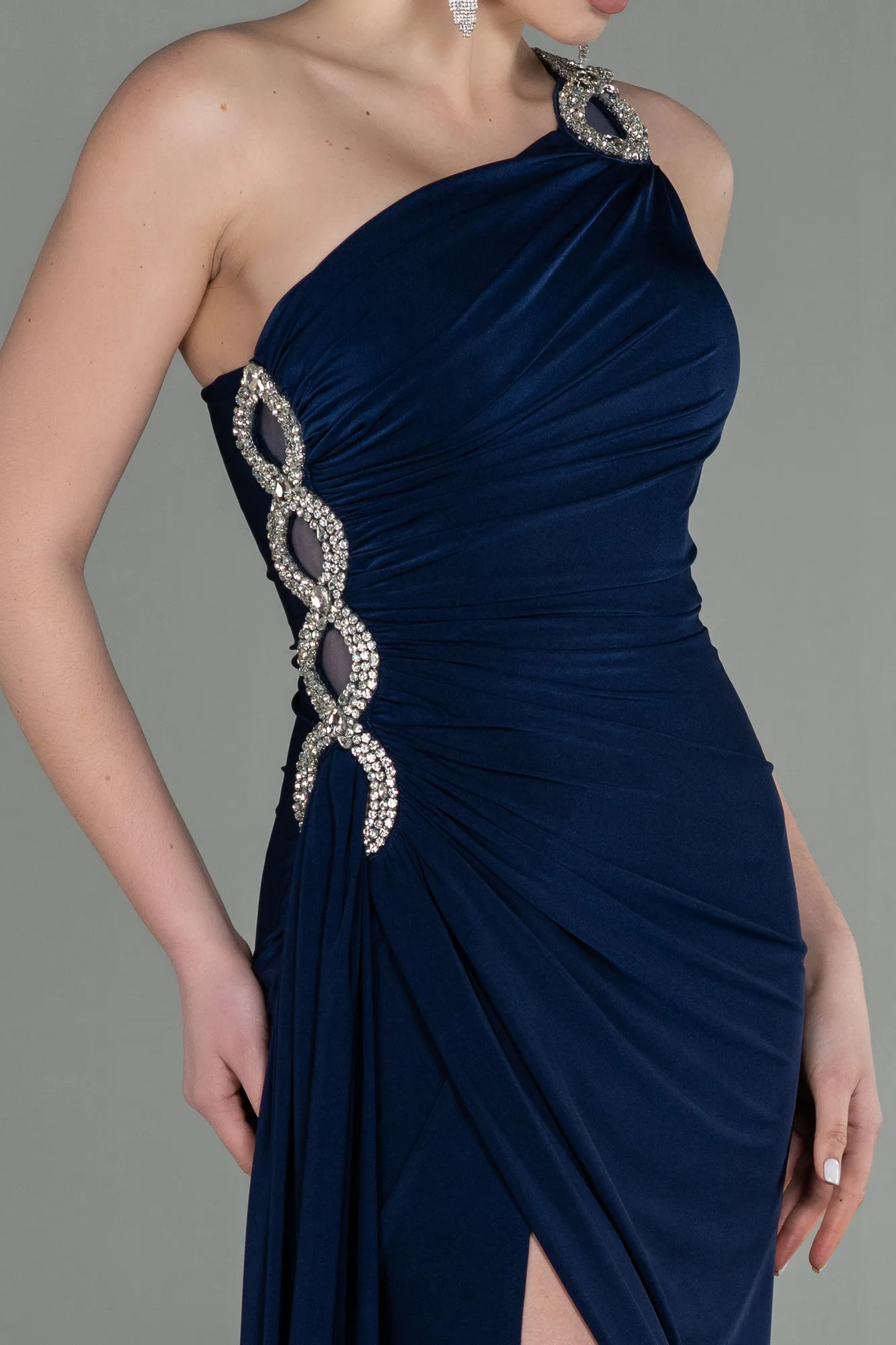 Navy Blue-Long Evening Dress ABU2964