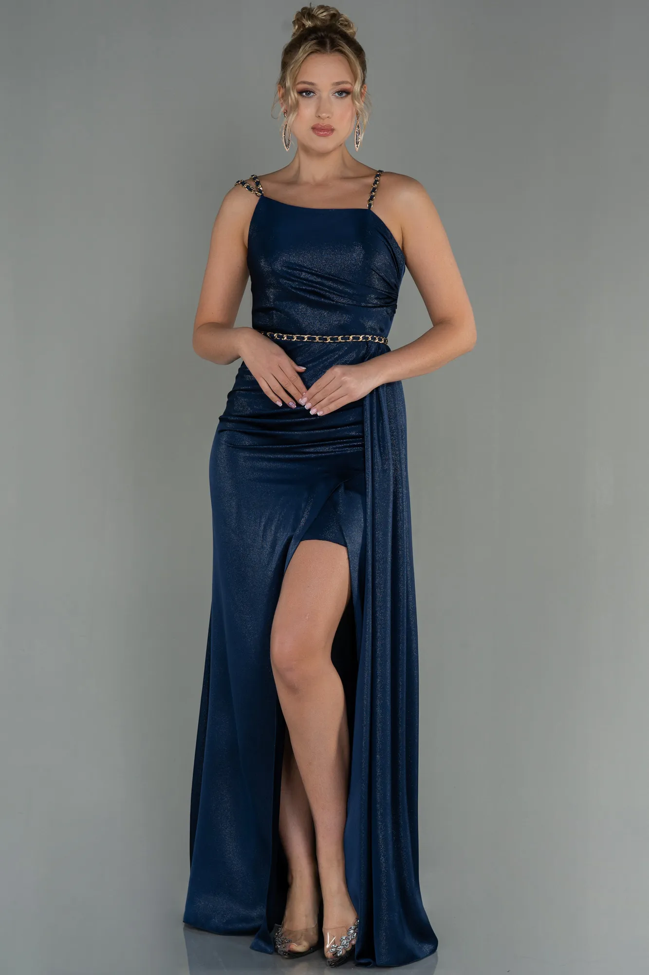 Navy Blue-Long Evening Dress ABU2967