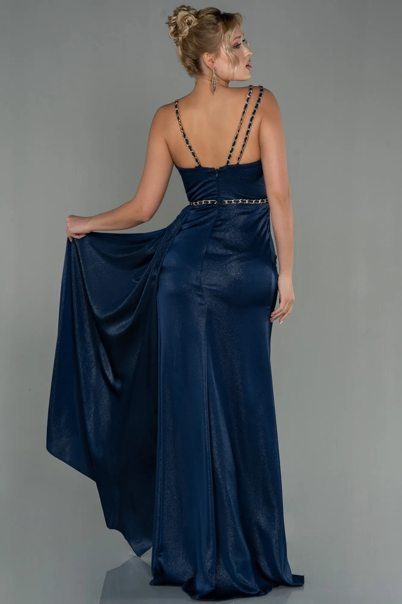 Navy Blue-Long Evening Dress ABU2967