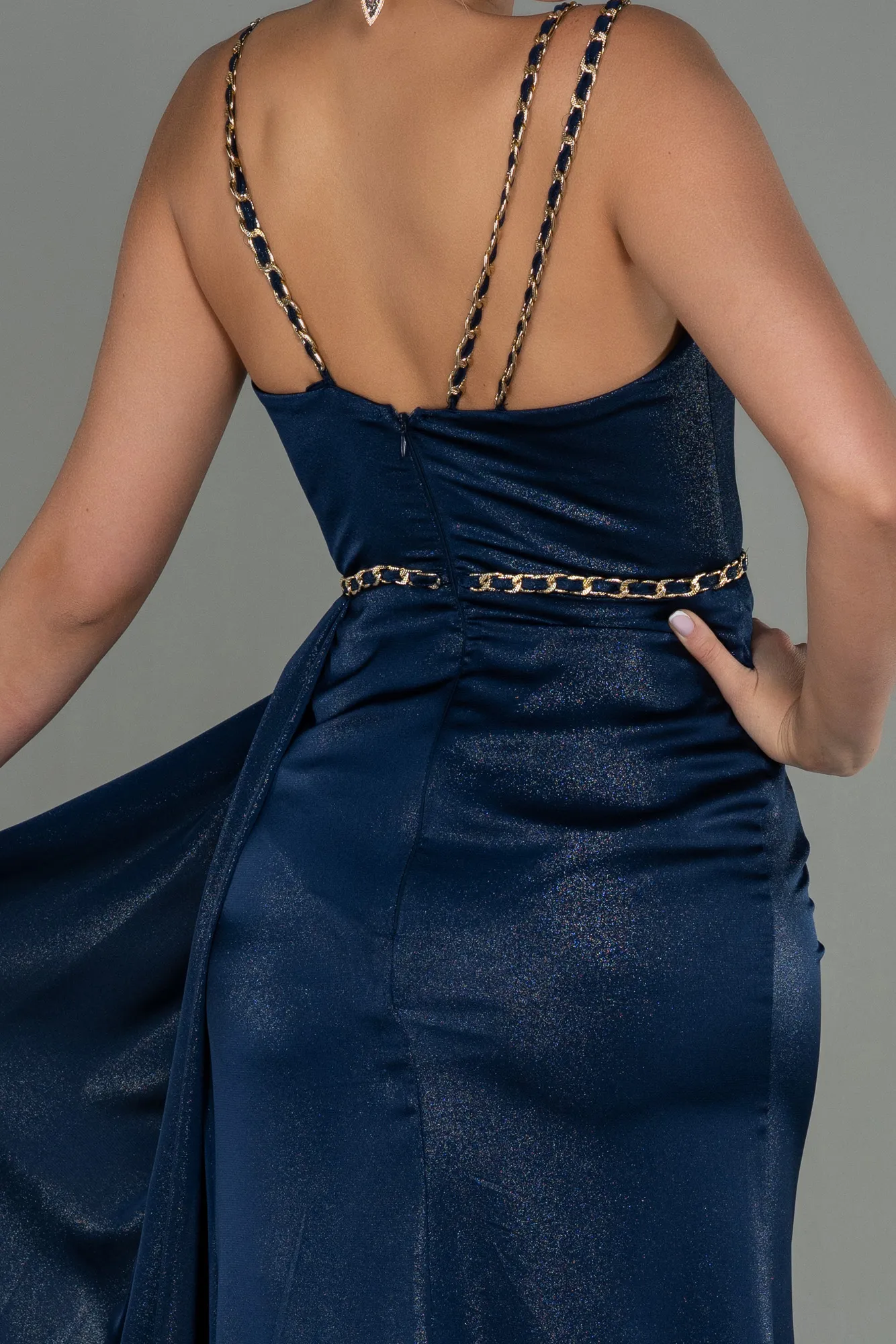 Navy Blue-Long Evening Dress ABU2967