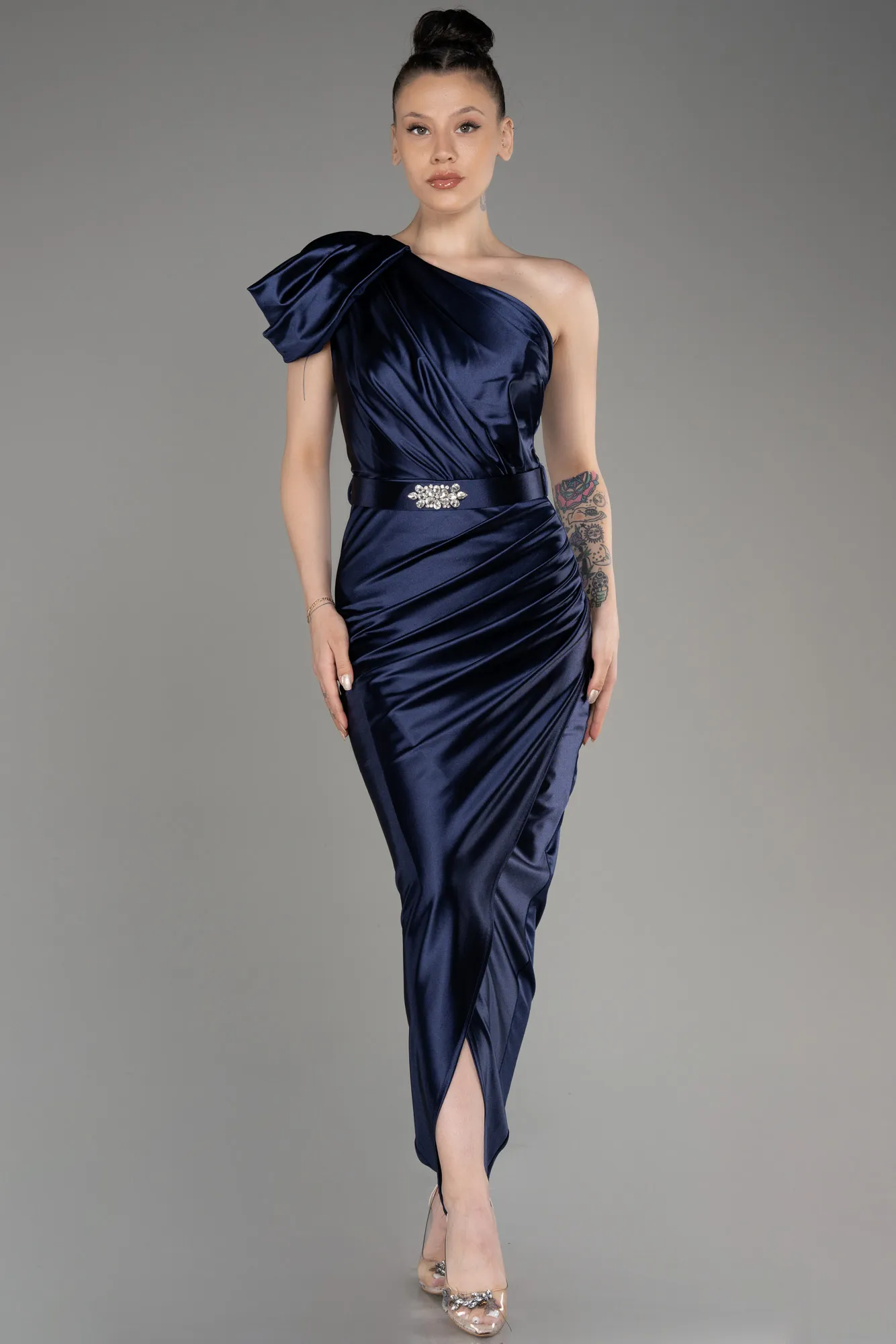 Navy Blue-Long Evening Dress ABU2982