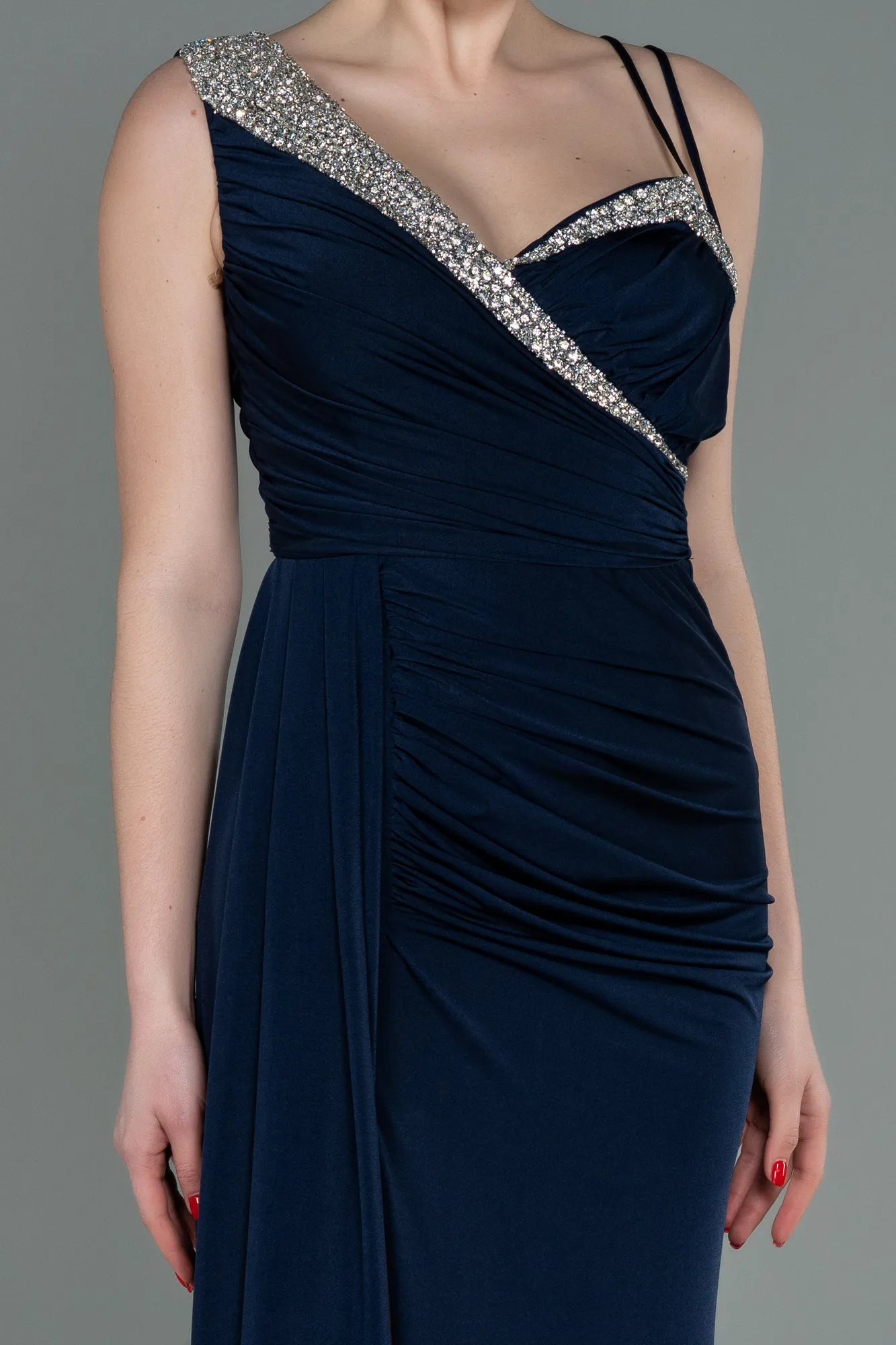 Navy Blue-Long Evening Dress ABU3000
