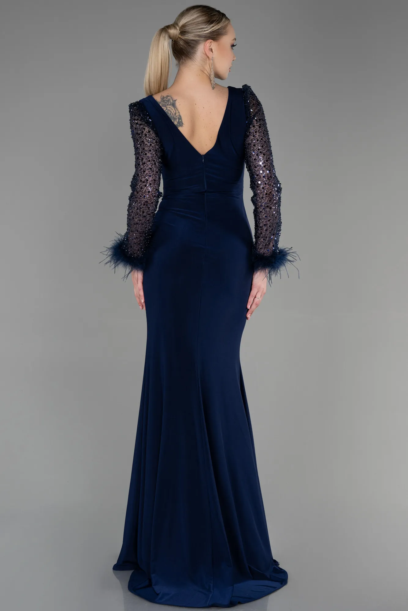 Navy Blue-Long Evening Dress ABU3008