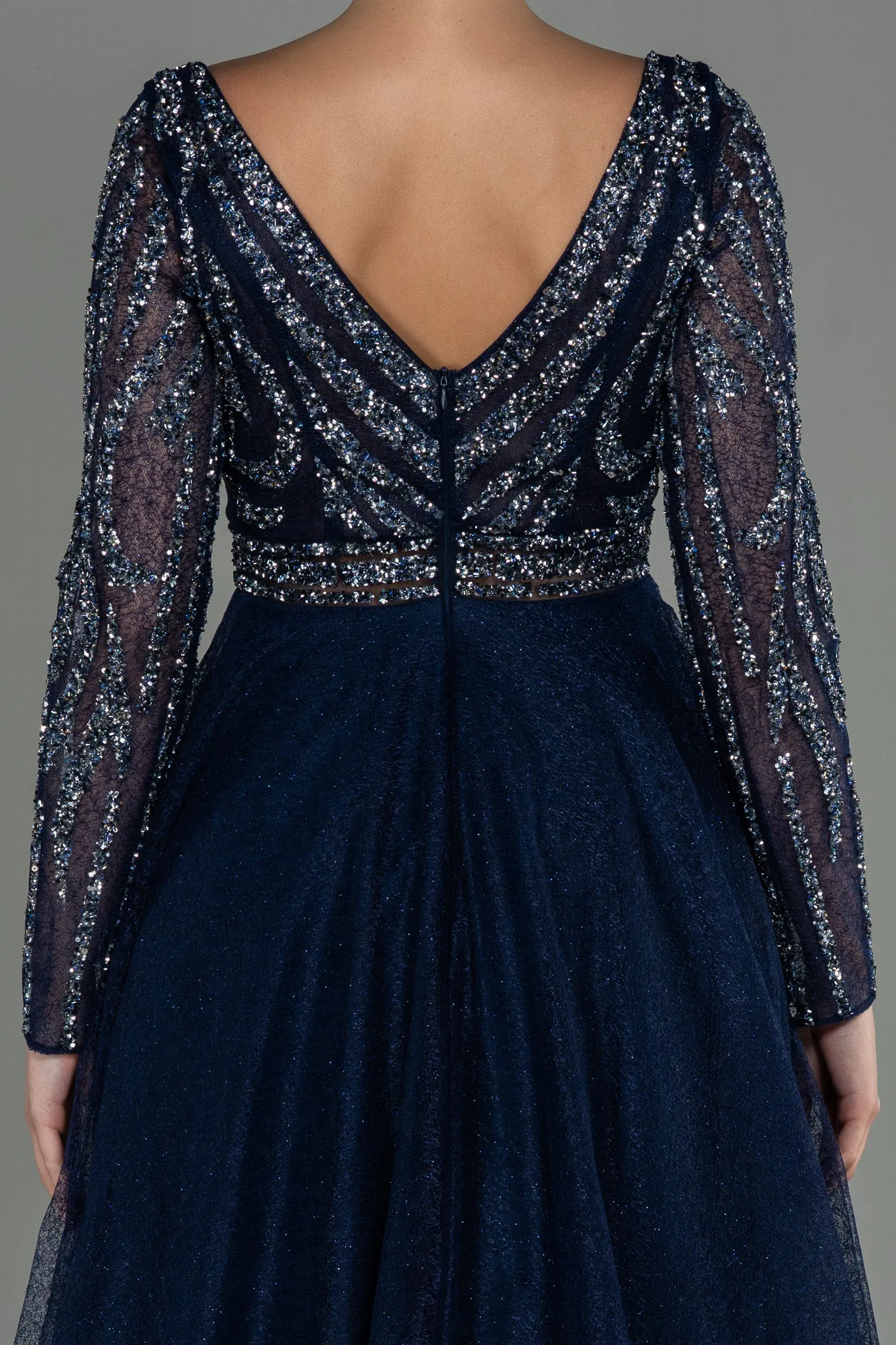 Navy Blue-Long Evening Dress ABU3052