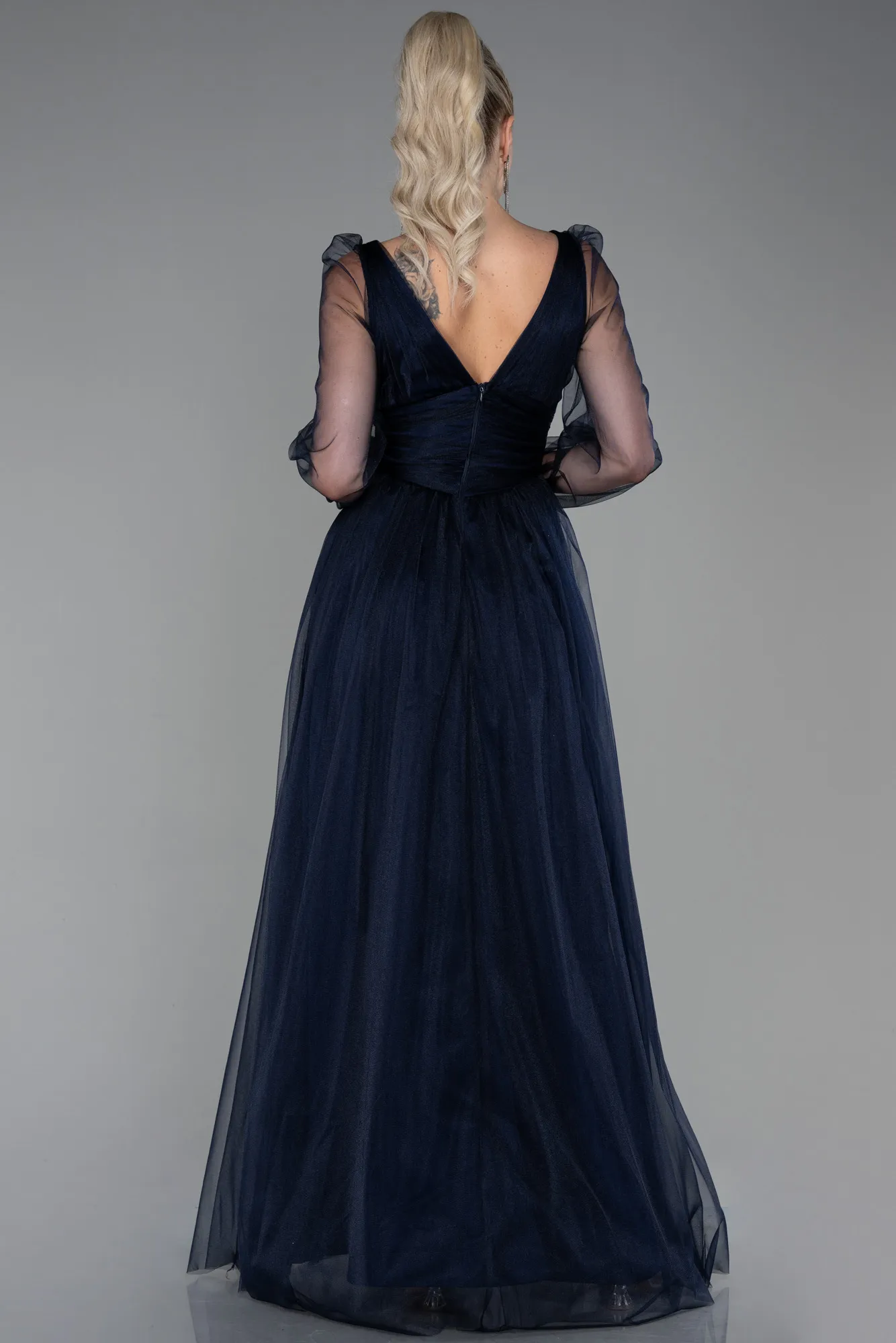 Navy Blue-Long Evening Dress ABU3207